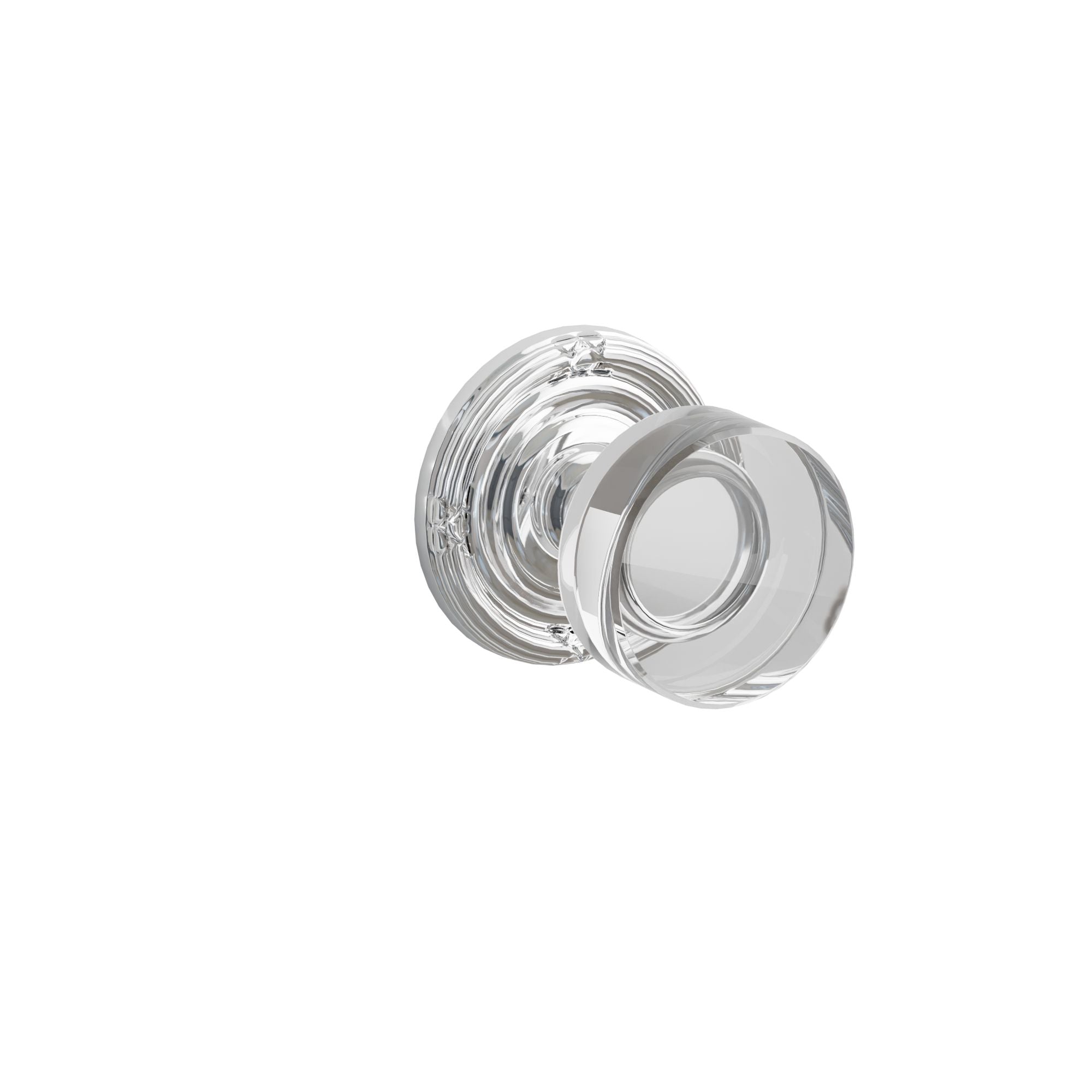 Emtek Modern Disc Glass Knob Set with Ribbon & Reed