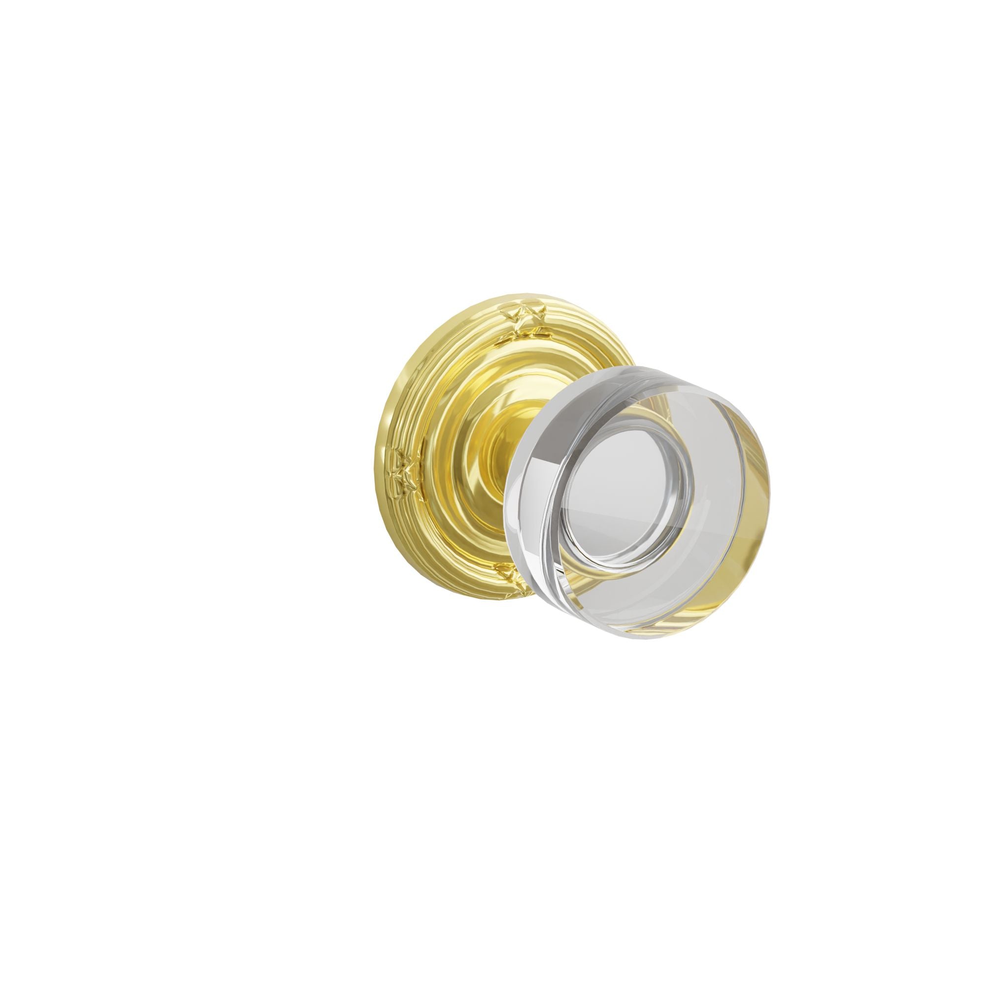 Emtek Modern Disc Glass Knob Set with Ribbon & Reed