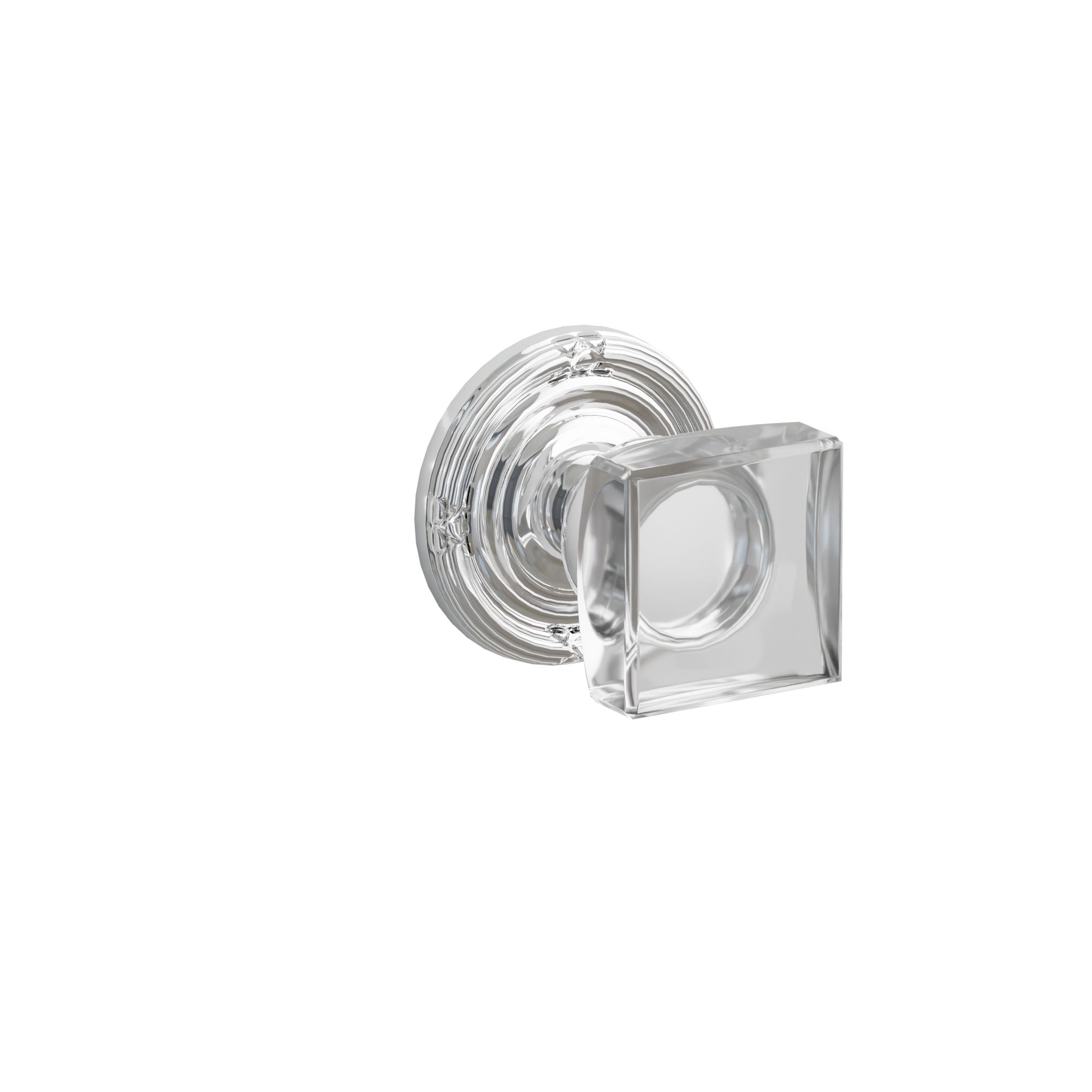 Emtek Concealed Fastener Modern Square Glass Knob Set With Ribbon & Reed