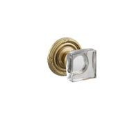 Emtek Concealed Fastener Modern Square Glass Knob Set With Ribbon & Reed