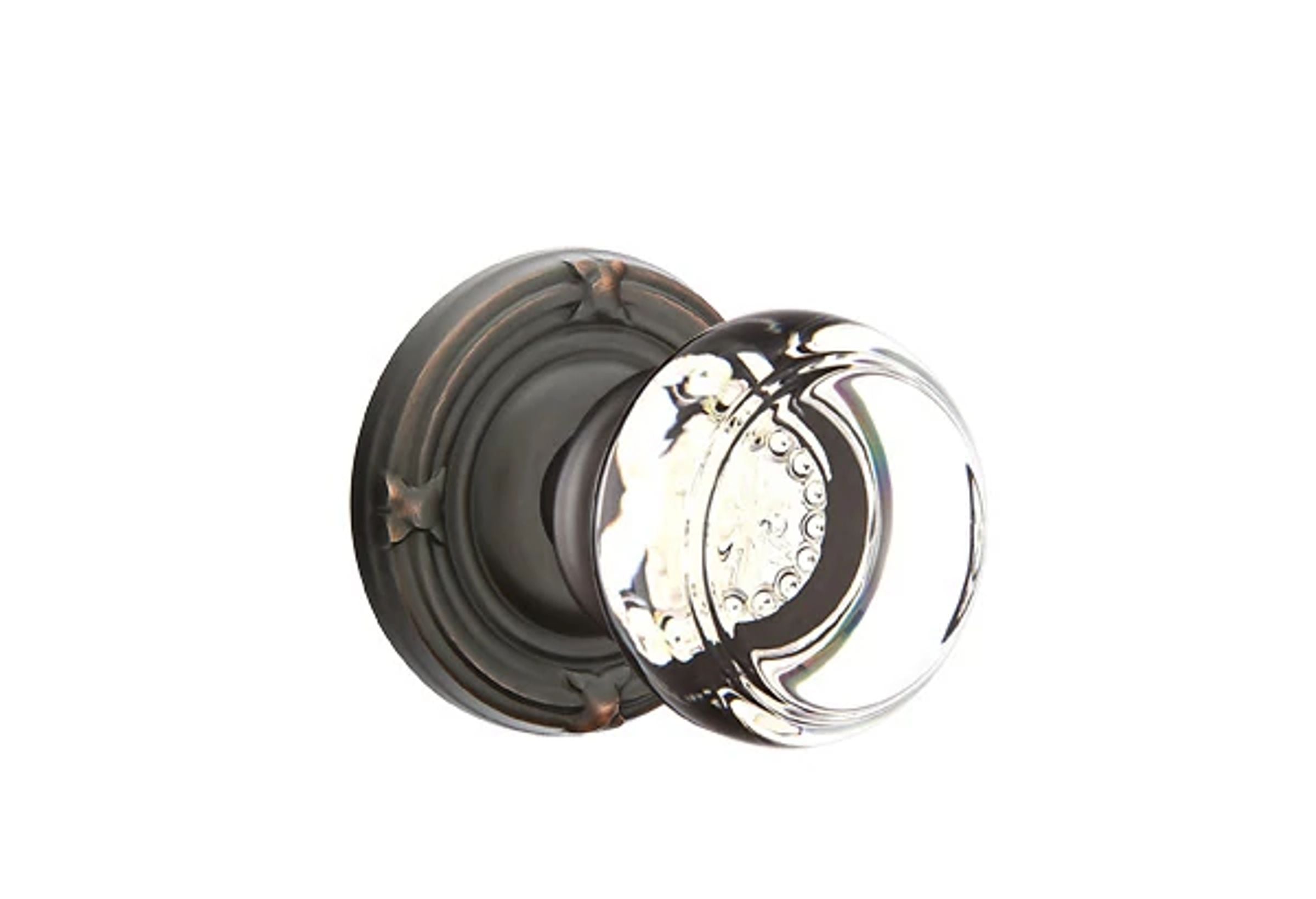 Emtek Georgetown Glass Knob Set with Ribbon & Reed