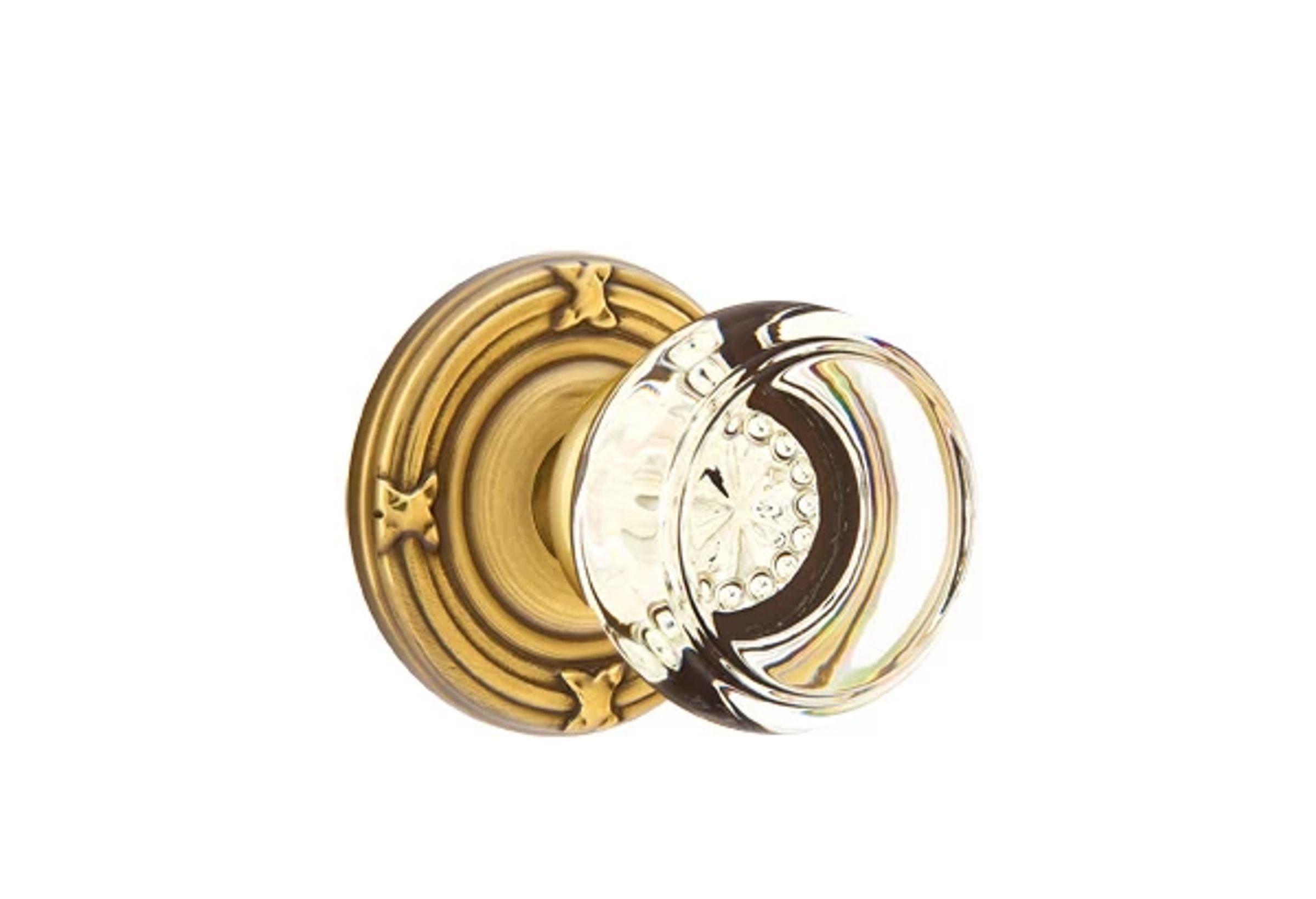 Emtek Georgetown Glass Knob Set with Ribbon & Reed