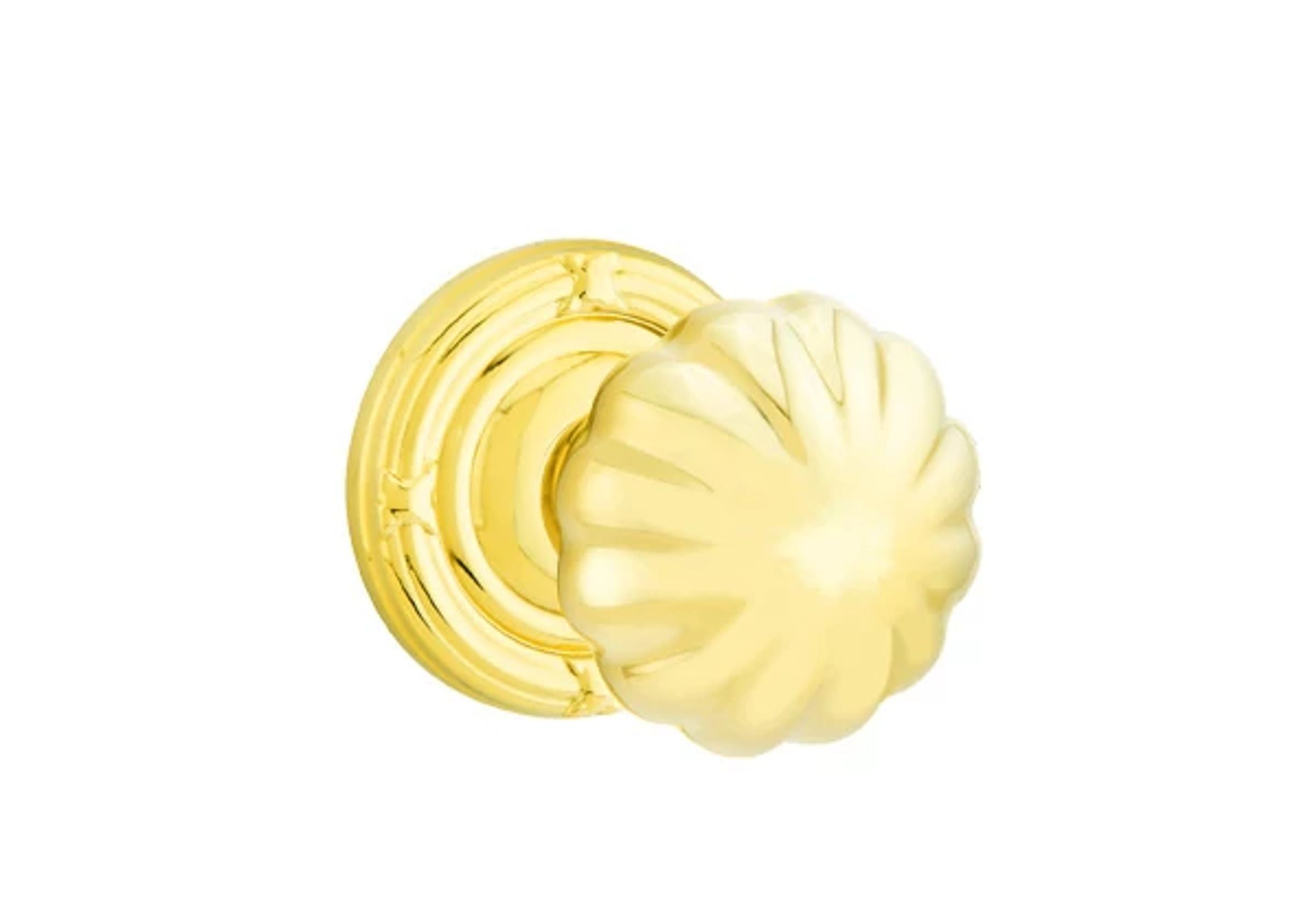 Emtek Concealed Fastener Melon Knob Set with Ribbon & Reed