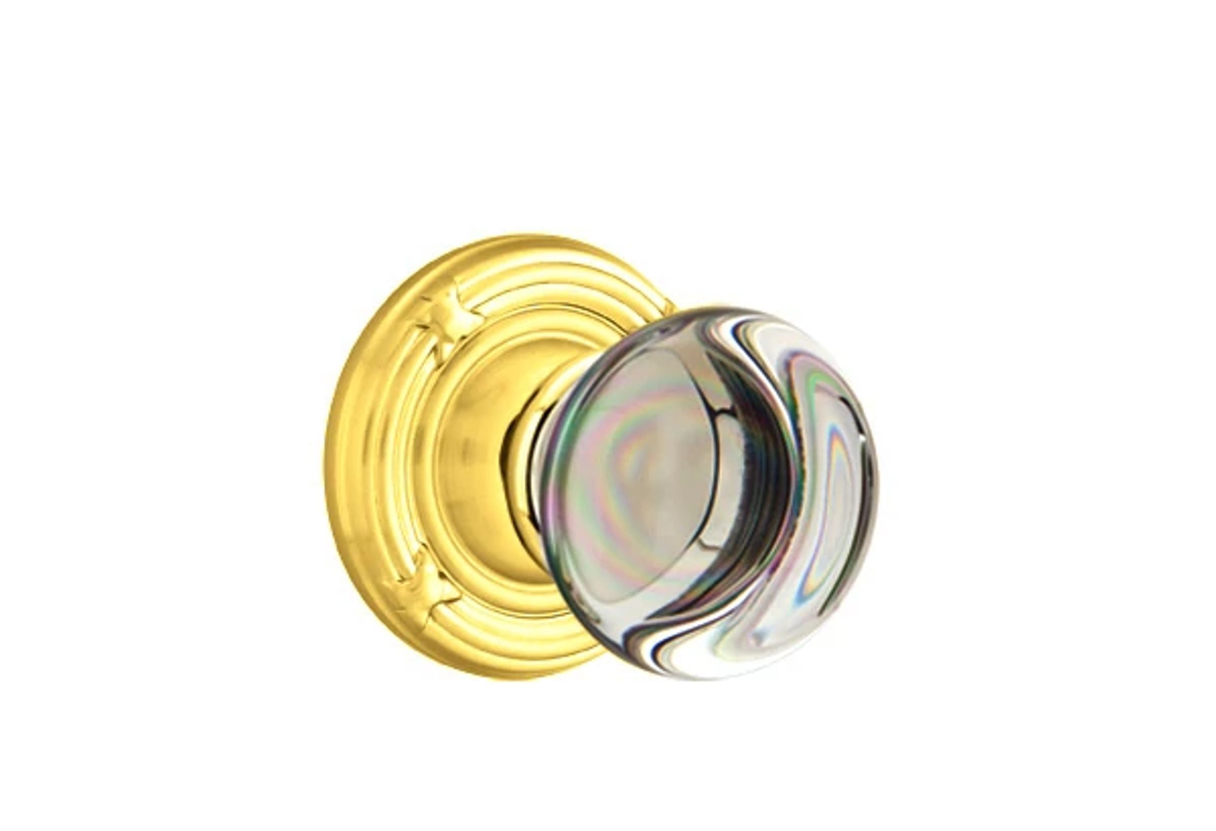 Emtek Concealed Fastener Providence Glass Knob Set with Ribbon & Reed