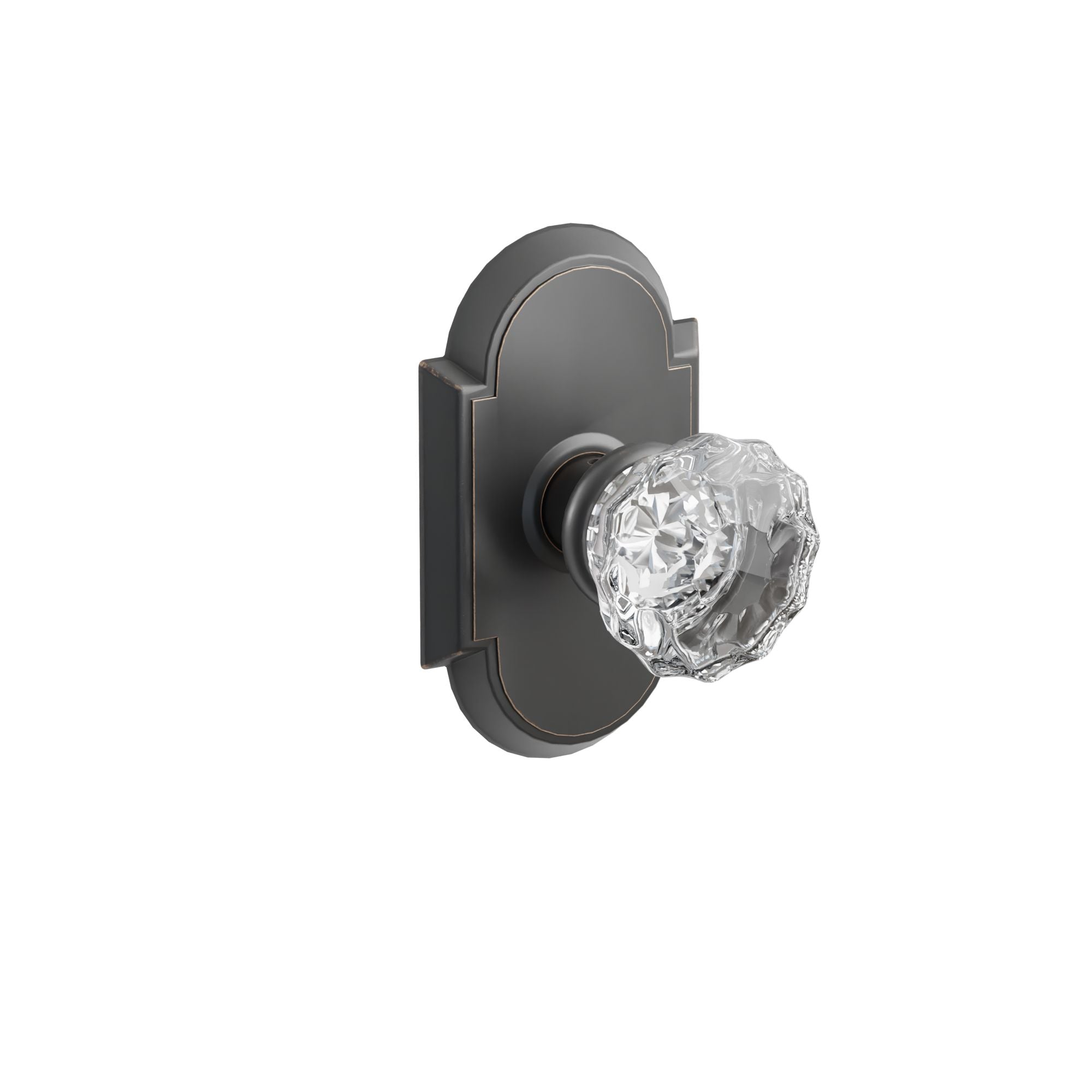 Emtek Concealed Fastener Astoria Glass Knob Set With #8 Rosette