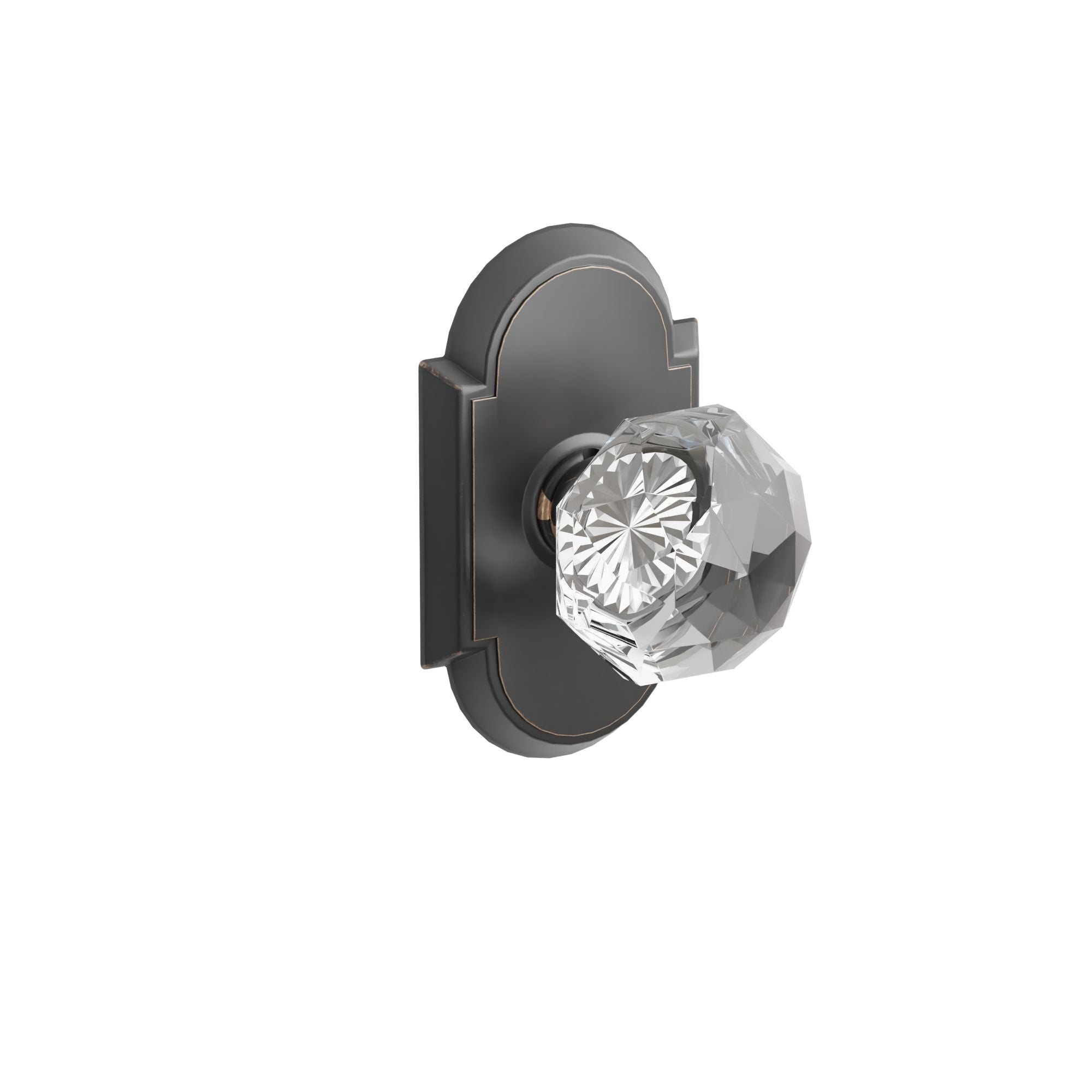 Emtek Concealed Fastener Diamond Glass Knob Set With #8 Rosette