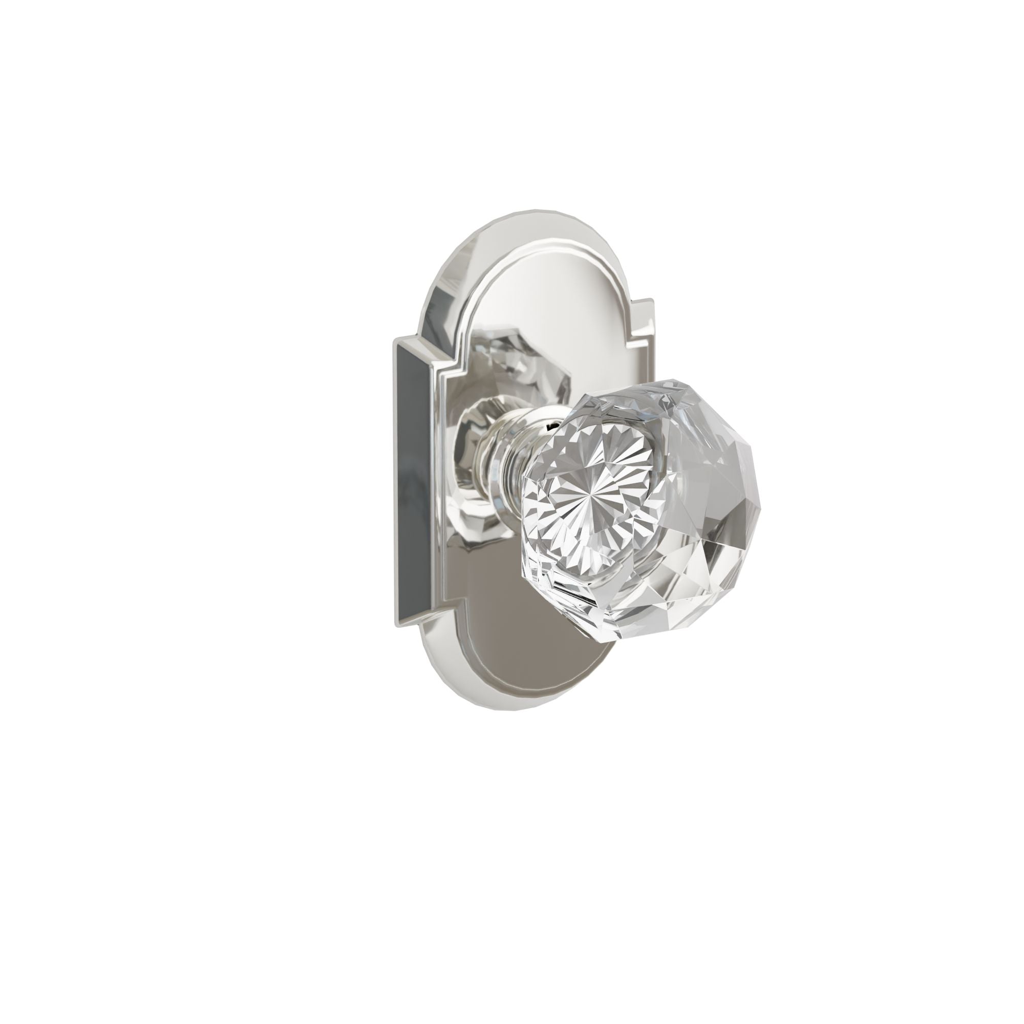 Emtek Concealed Fastener Diamond Glass Knob Set With #8 Rosette