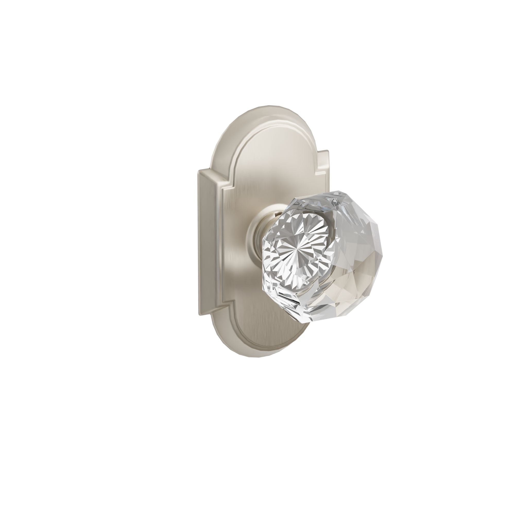 Emtek Concealed Fastener Diamond Glass Knob Set With #8 Rosette