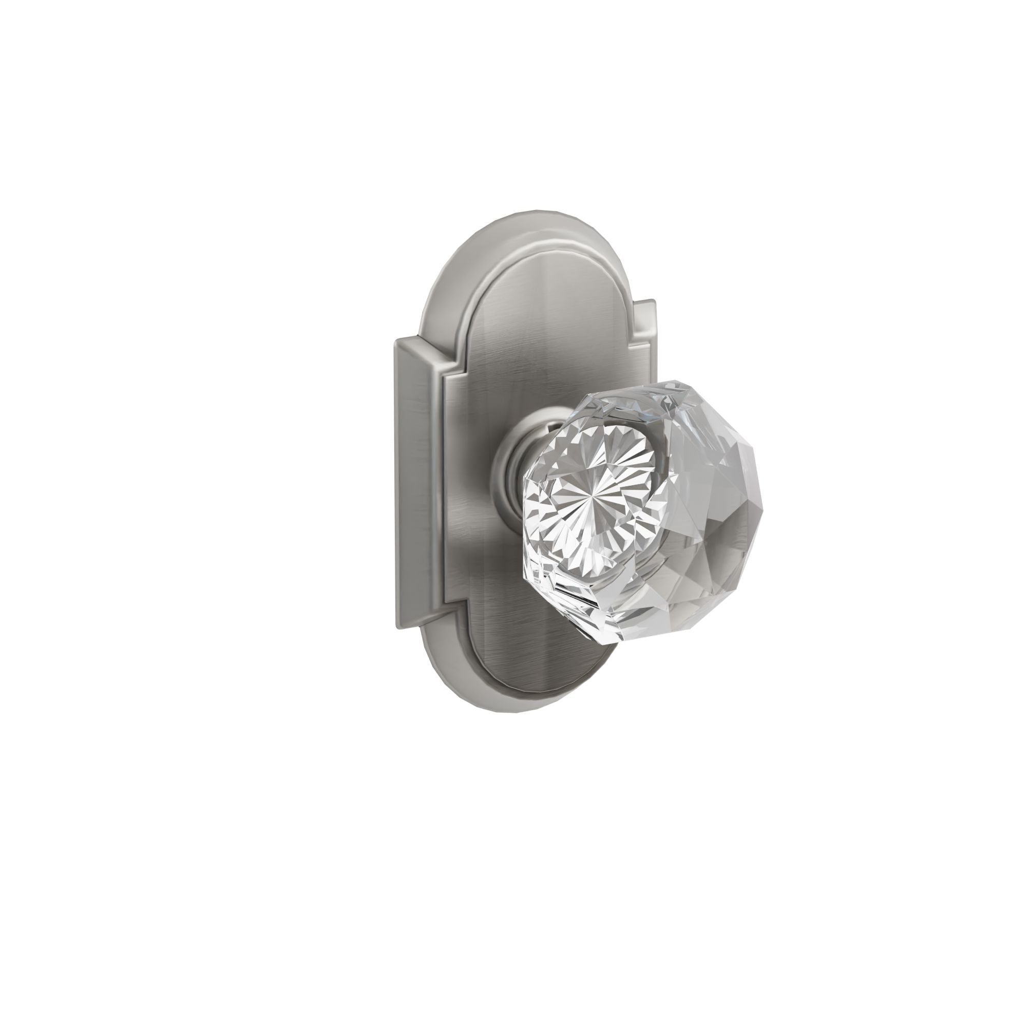 Emtek Concealed Fastener Diamond Glass Knob Set With #8 Rosette