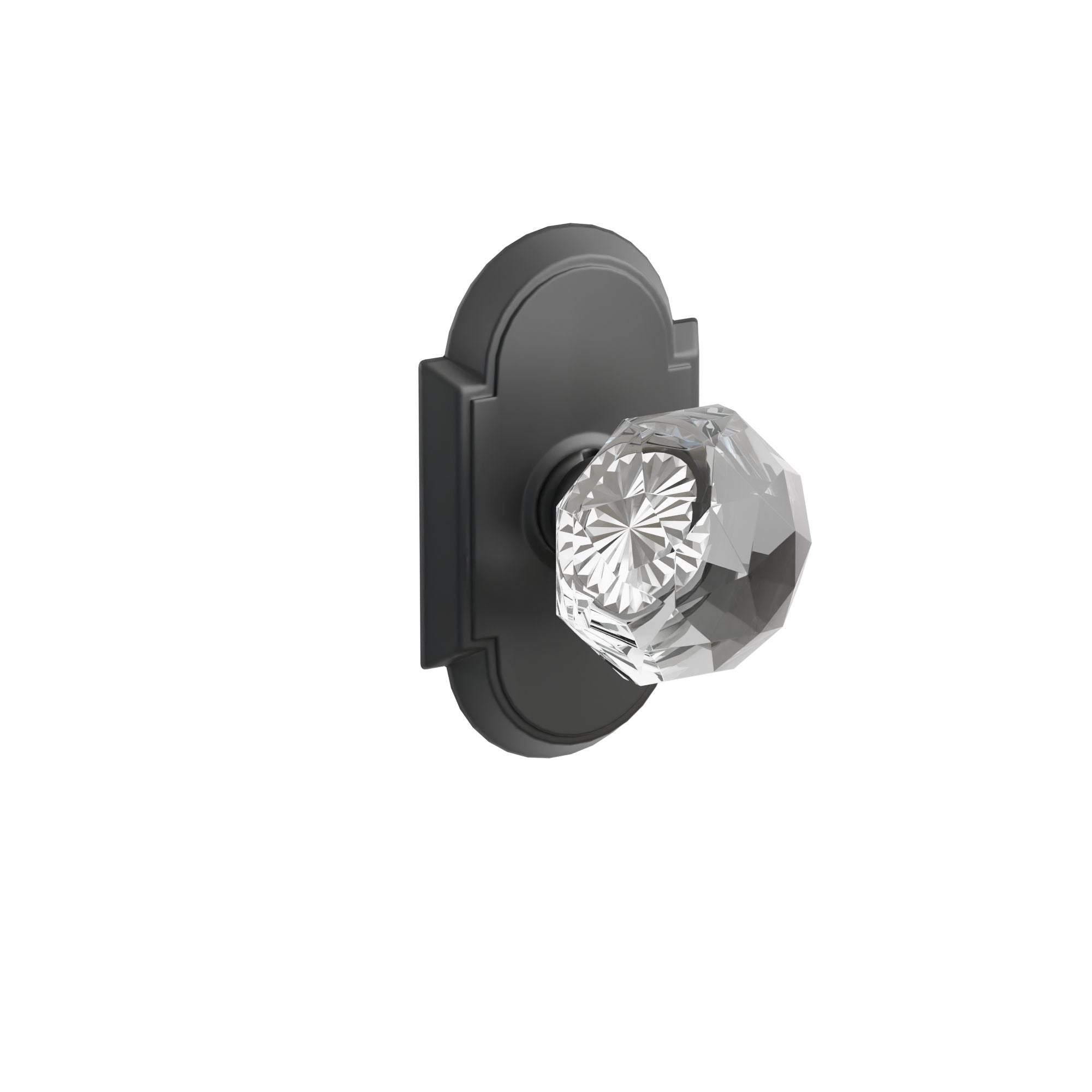 Emtek Concealed Fastener Diamond Glass Knob Set With #8 Rosette