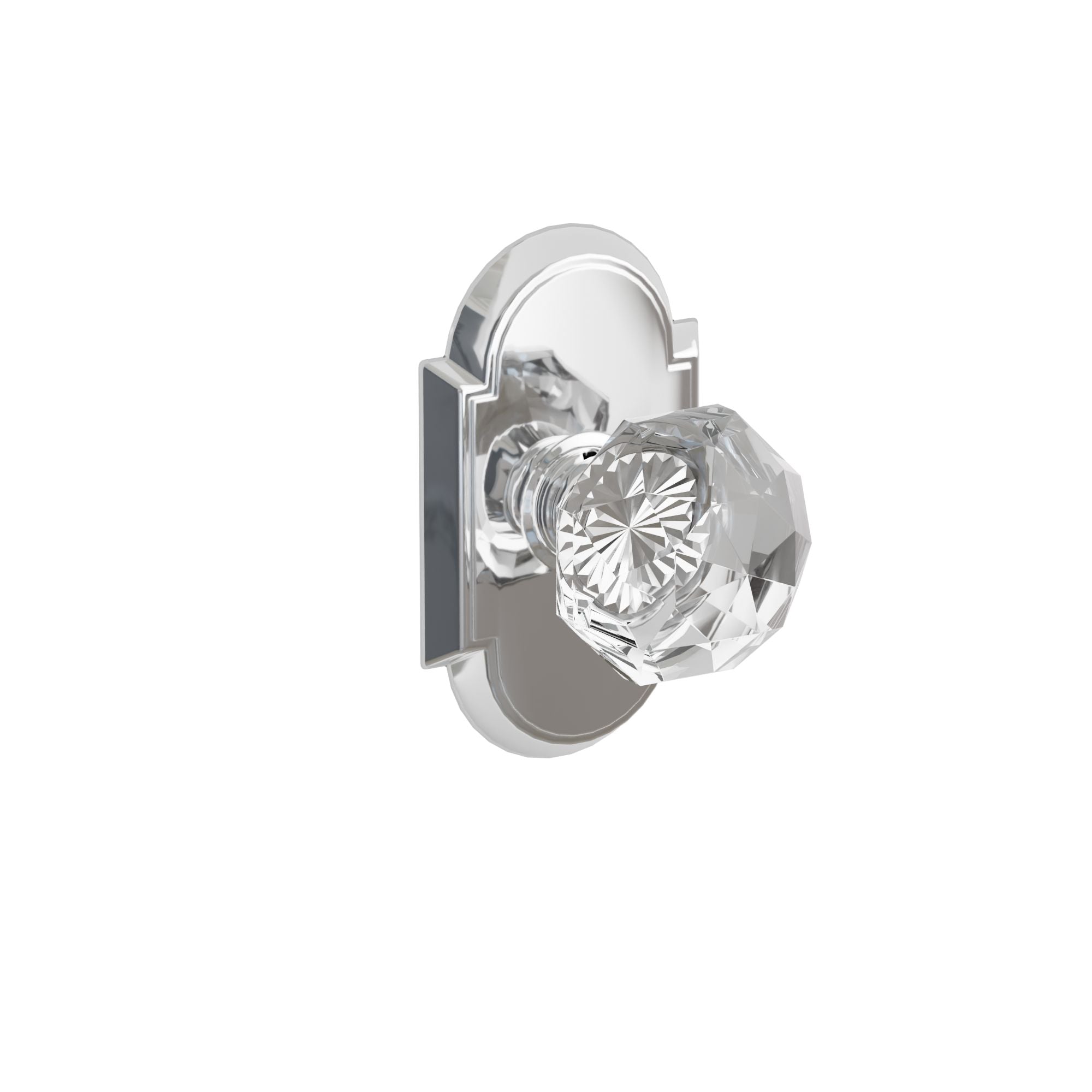 Emtek Concealed Fastener Diamond Glass Knob Set With #8 Rosette