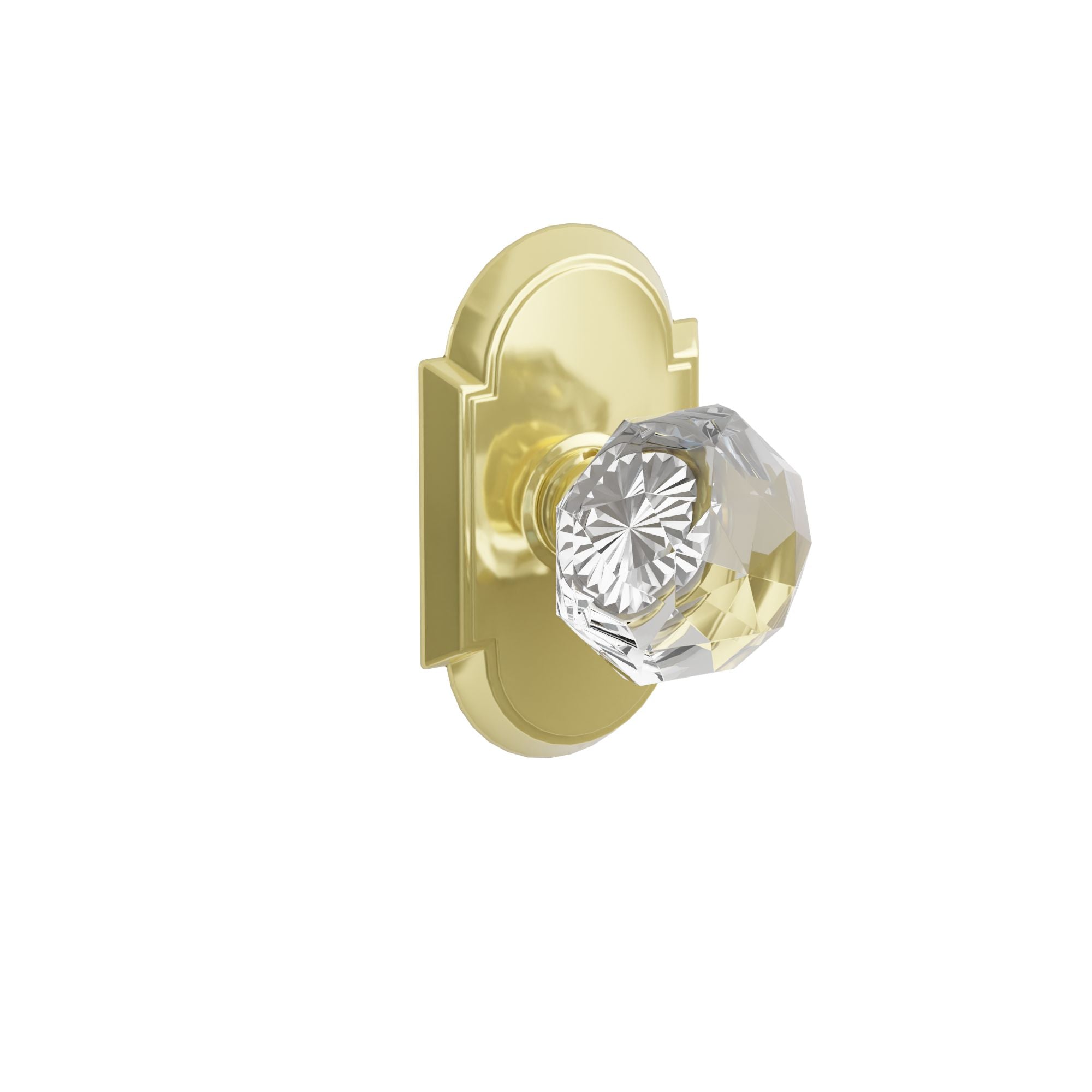 Emtek Concealed Fastener Diamond Glass Knob Set With #8 Rosette