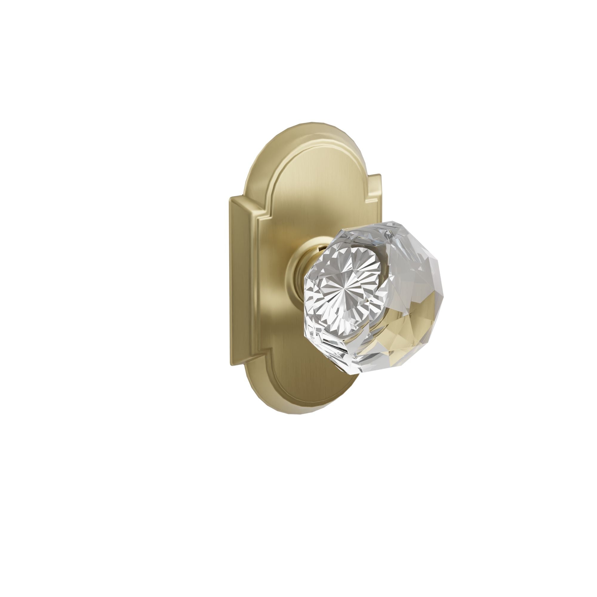 Emtek Concealed Fastener Diamond Glass Knob Set With #8 Rosette