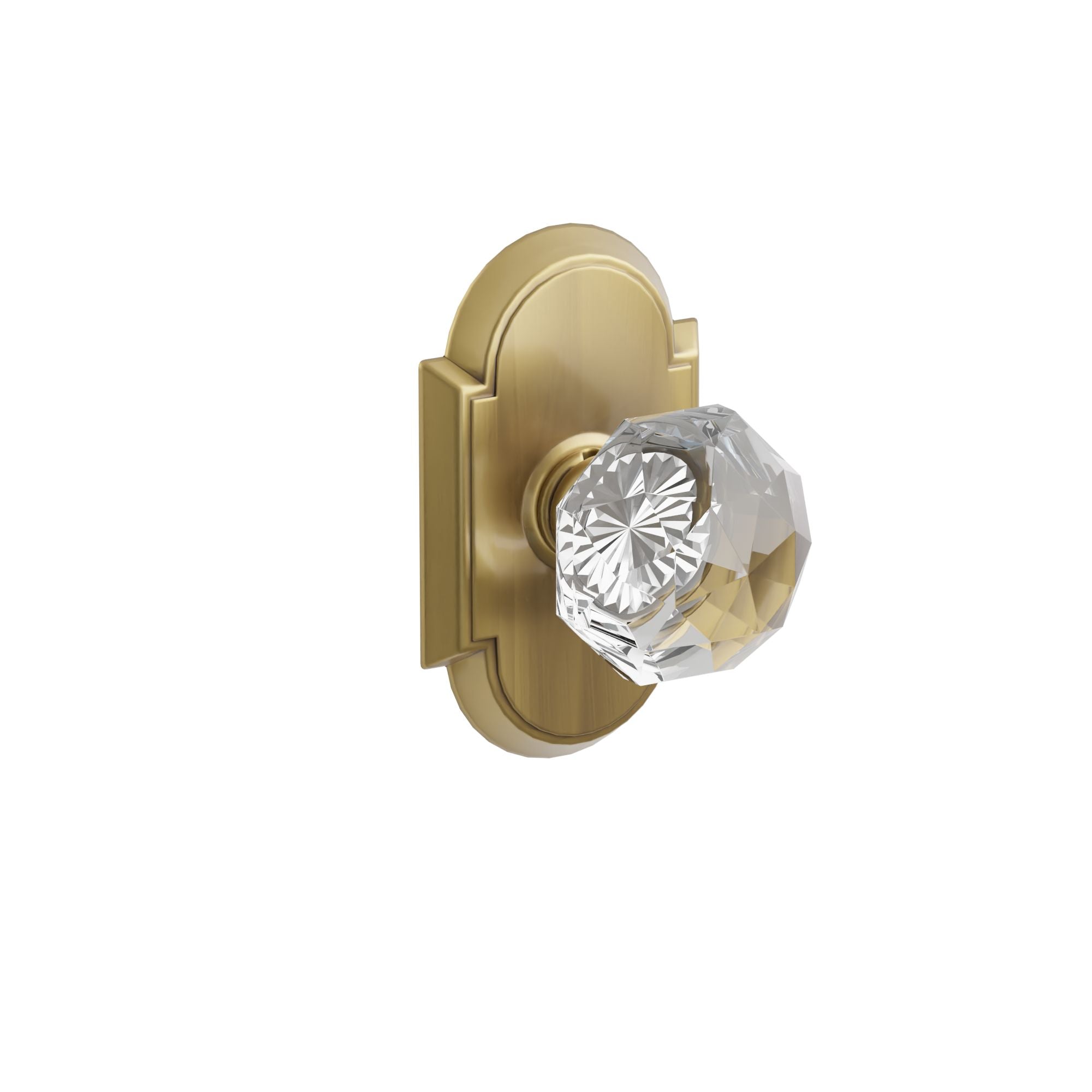 Emtek Concealed Fastener Diamond Glass Knob Set With #8 Rosette