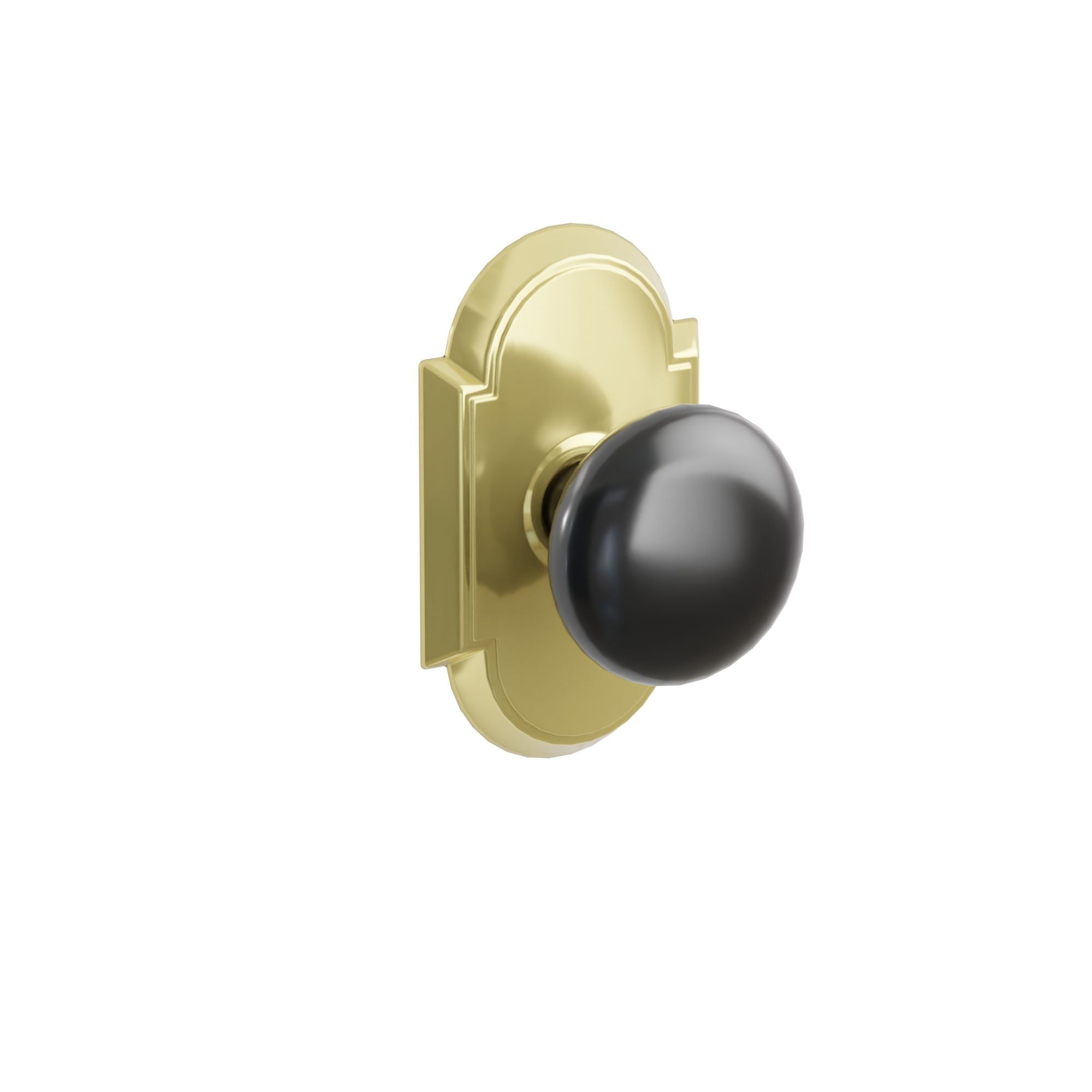 Emtek Concealed Fastener Ebony Porcelain Knob Set With #8 Rosette