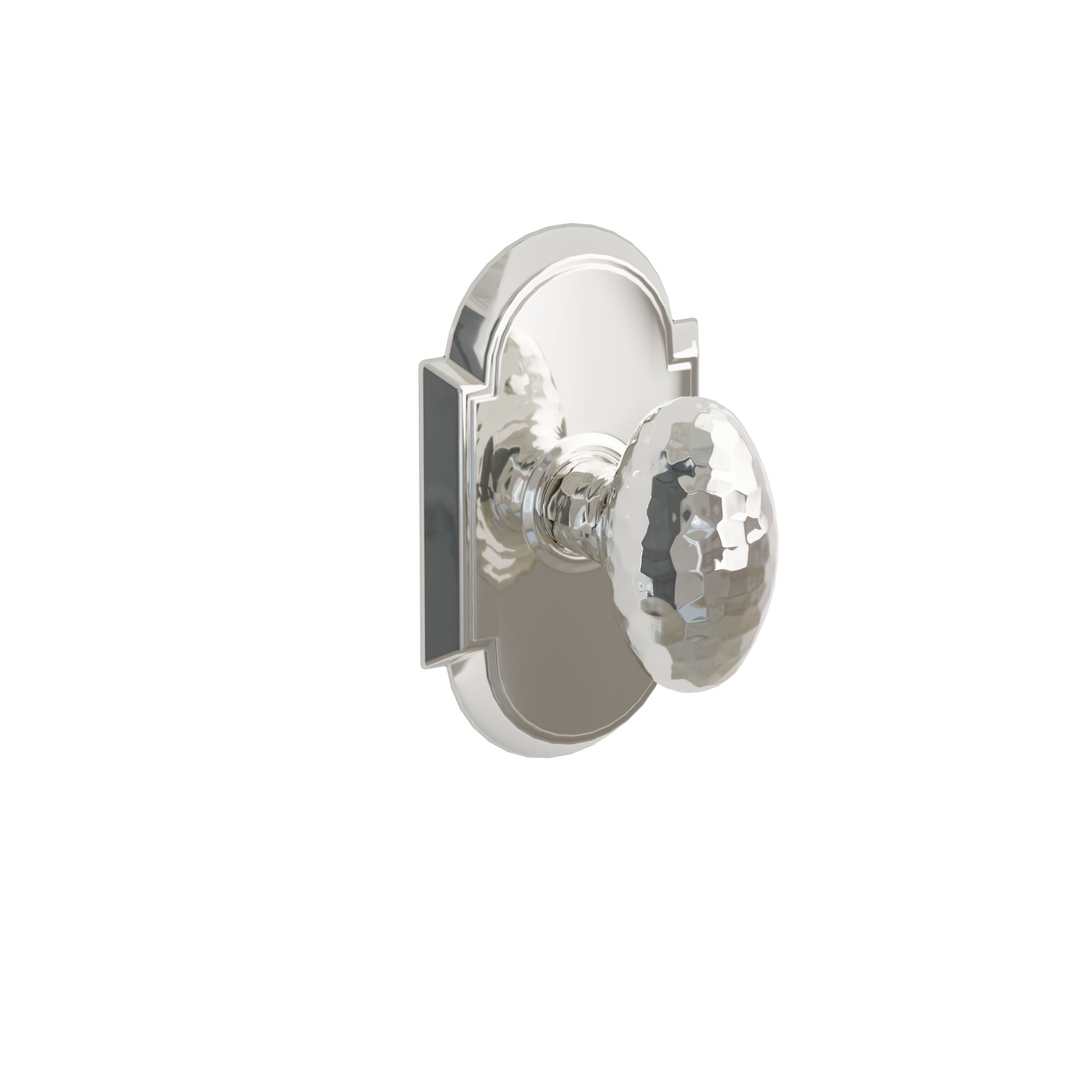 Emtek Concealed Fastener Hammered Egg Knob Set With #8 Rosette