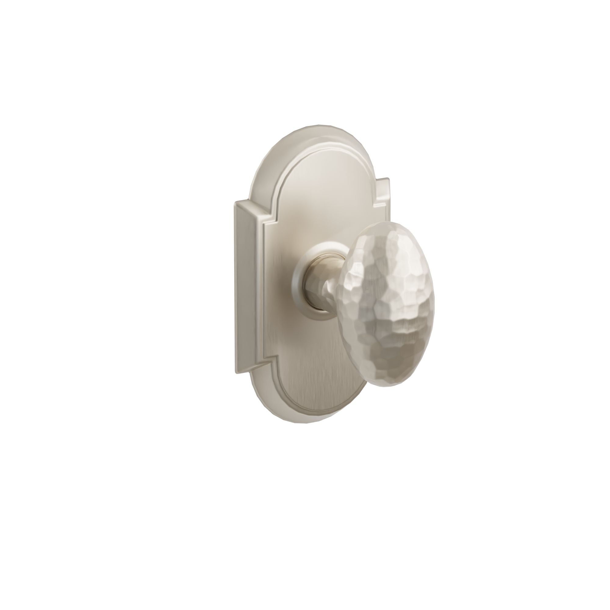 Emtek Concealed Fastener Hammered Egg Knob Set With #8 Rosette