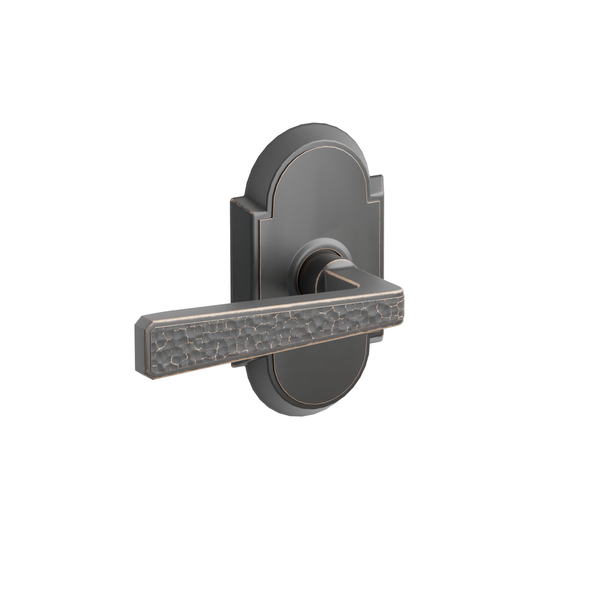 Emtek Concealed Fastener Hammered Lever Set With #8 Rosette