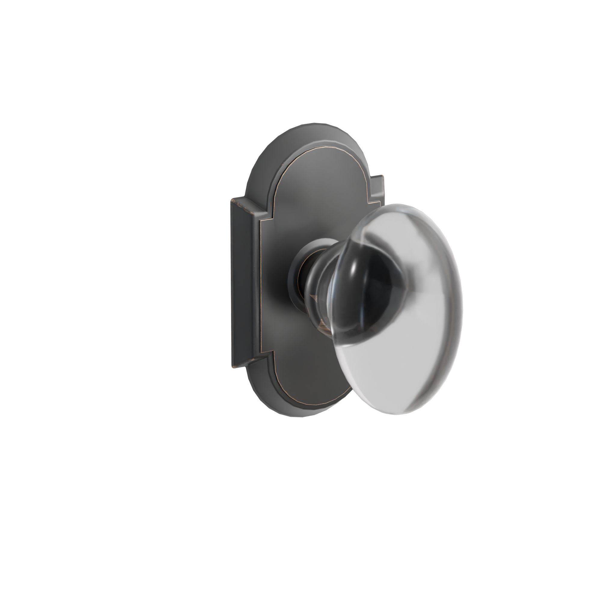 Emtek Concealed Fastener Hampton Glass Knob Set with #8 Rosette