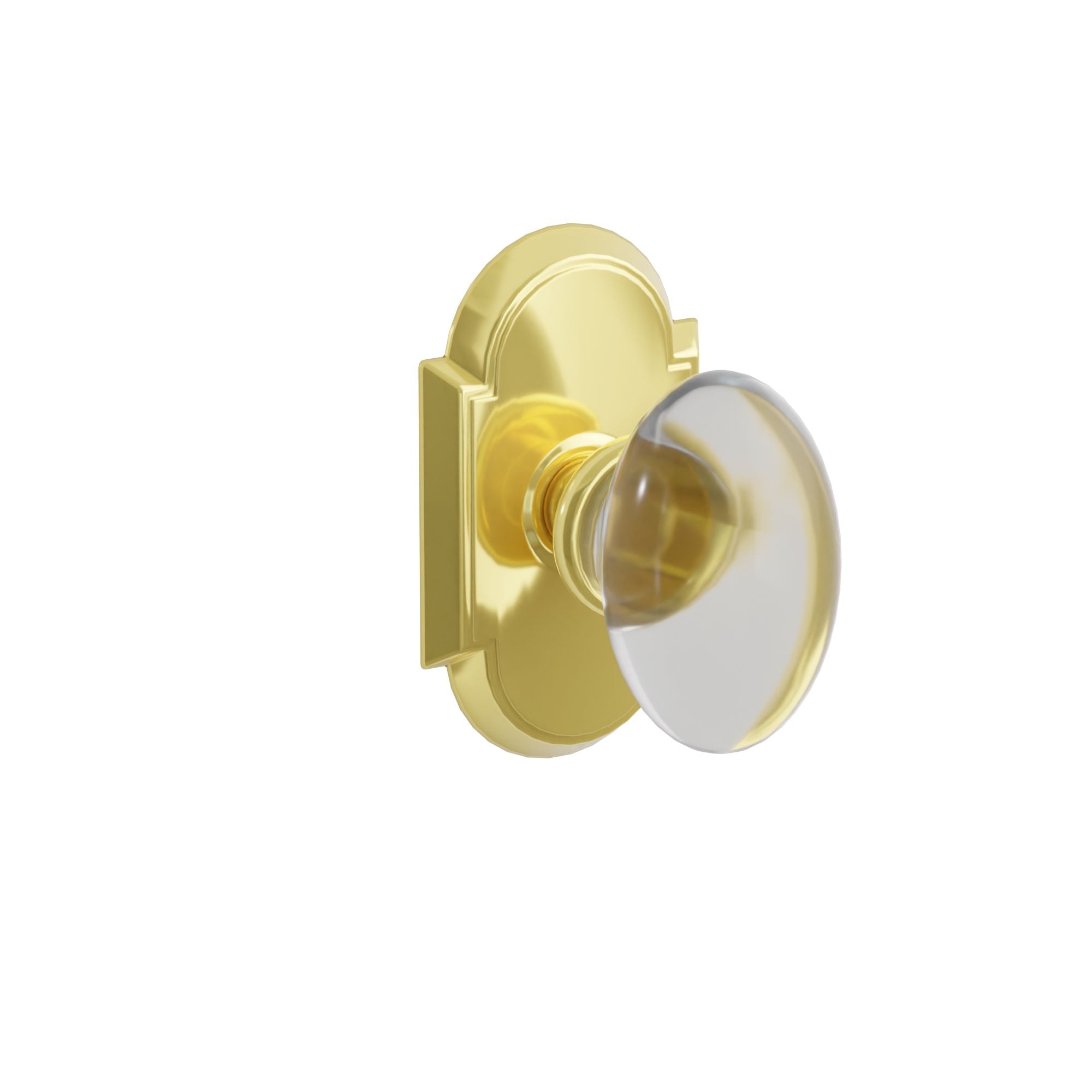 Emtek Concealed Fastener Hampton Glass Knob Set with #8 Rosette