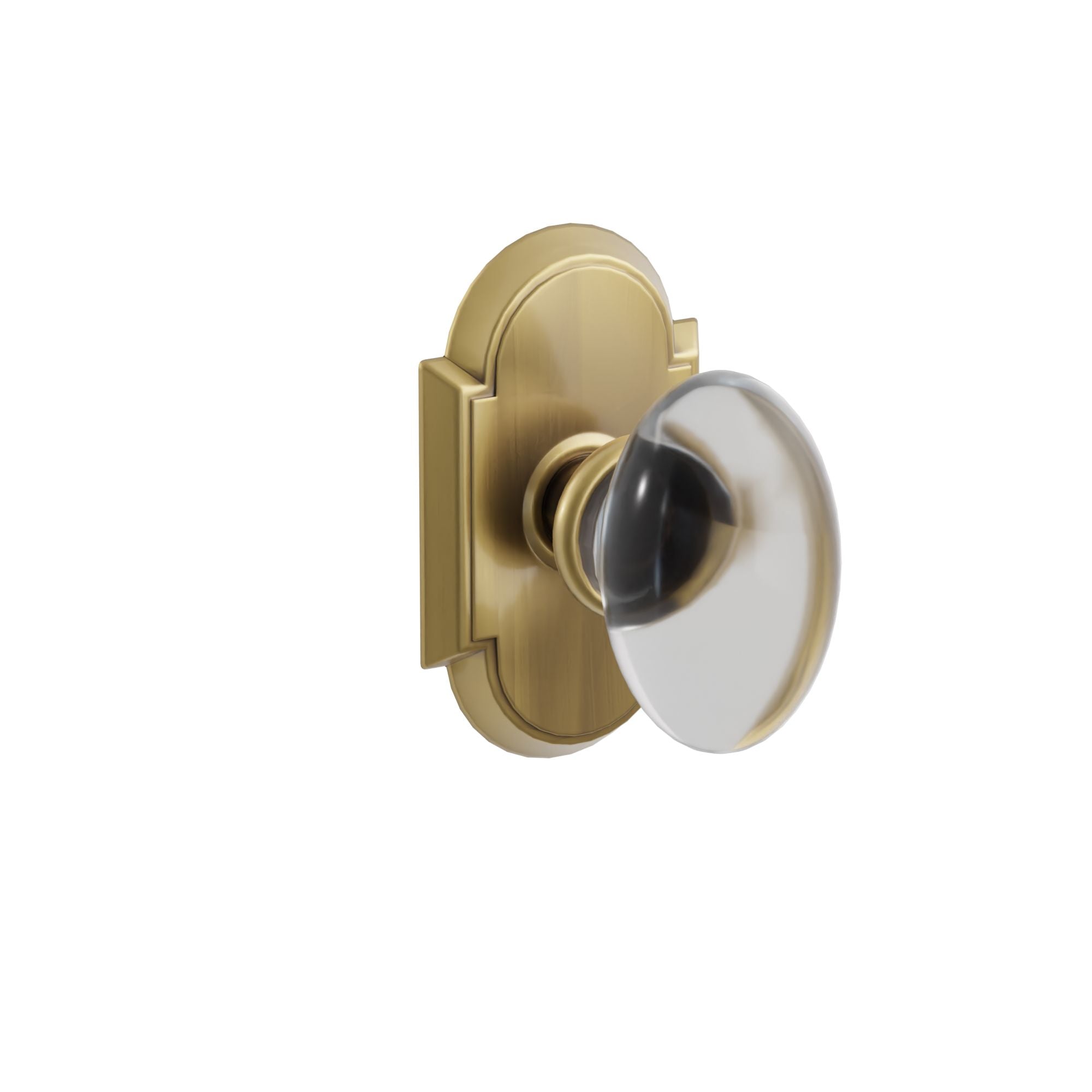 Emtek Concealed Fastener Hampton Glass Knob Set with #8 Rosette