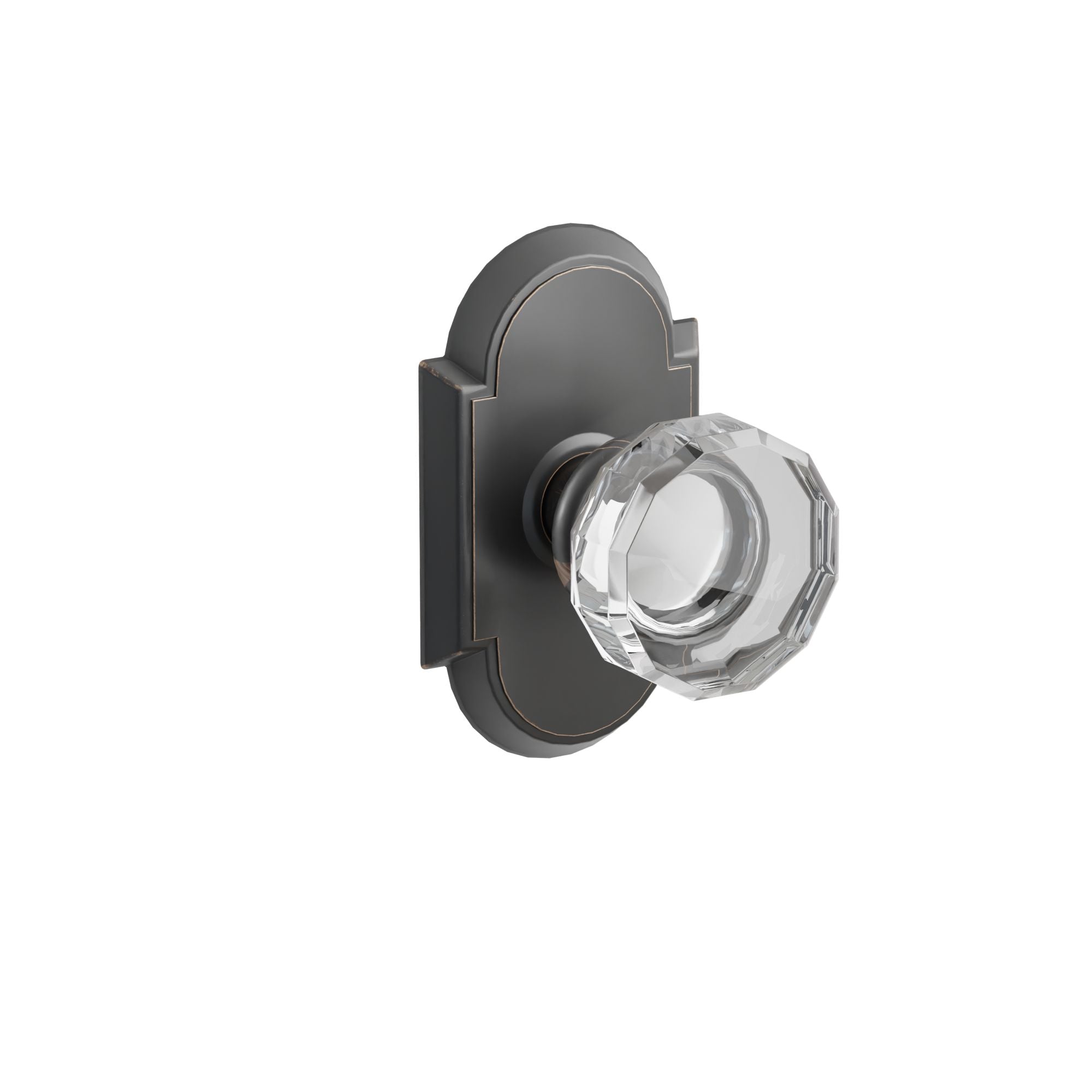 Emtek Concealed Fastener Lowell Glass Knob Set With #8 Rosette