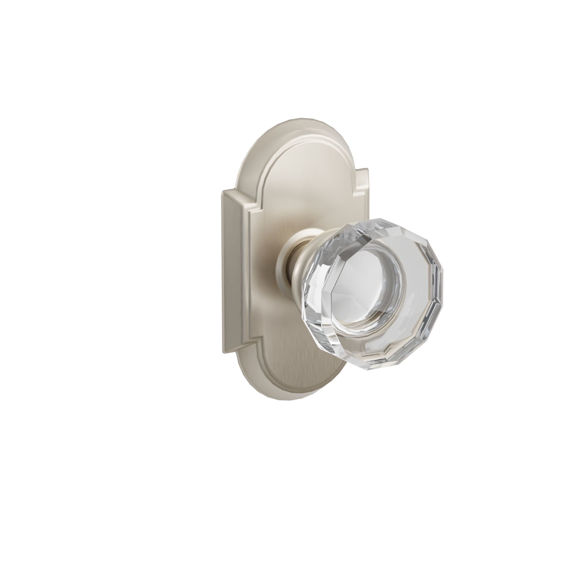 Emtek Concealed Fastener Lowell Glass Knob Set With #8 Rosette