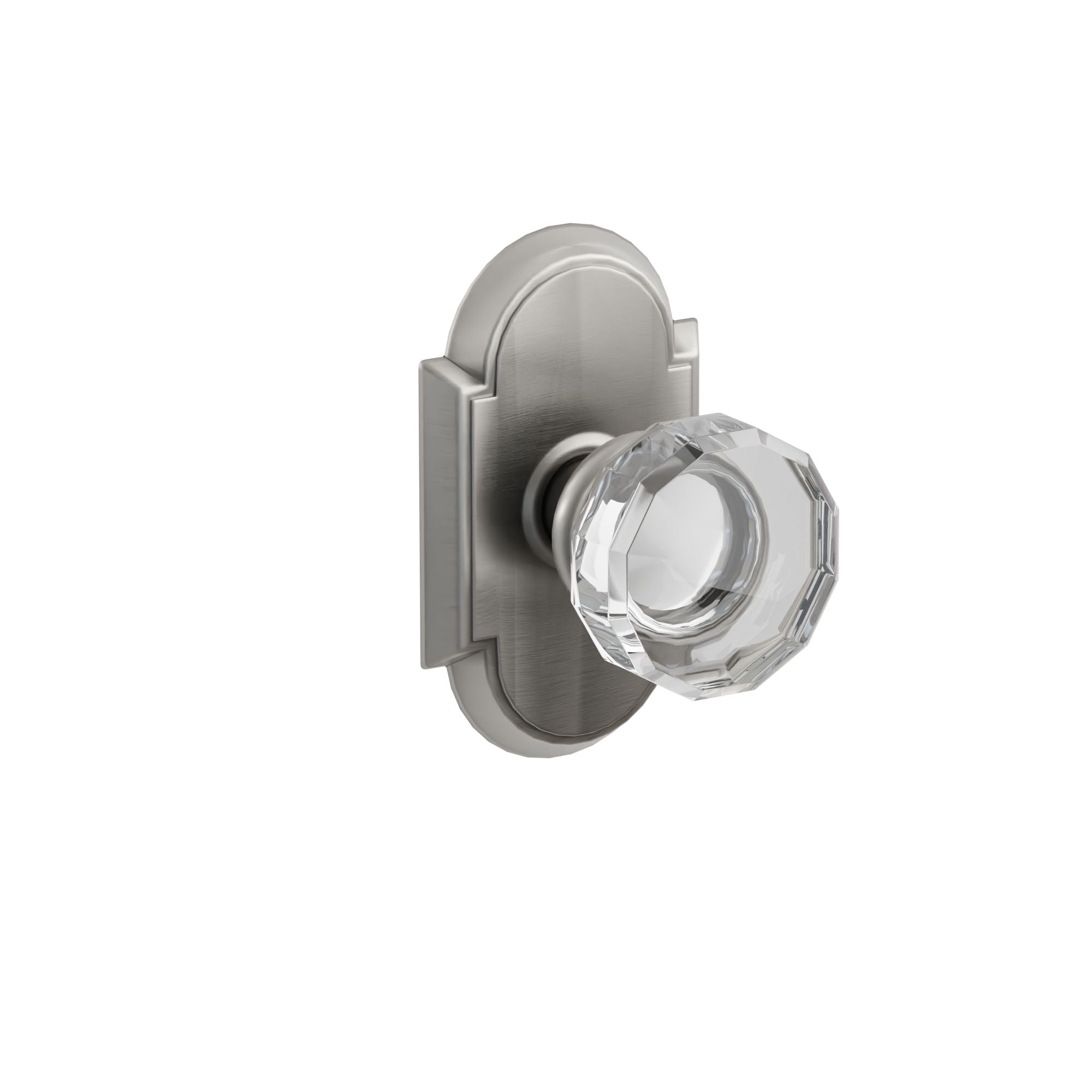 Emtek Concealed Fastener Lowell Glass Knob Set With #8 Rosette