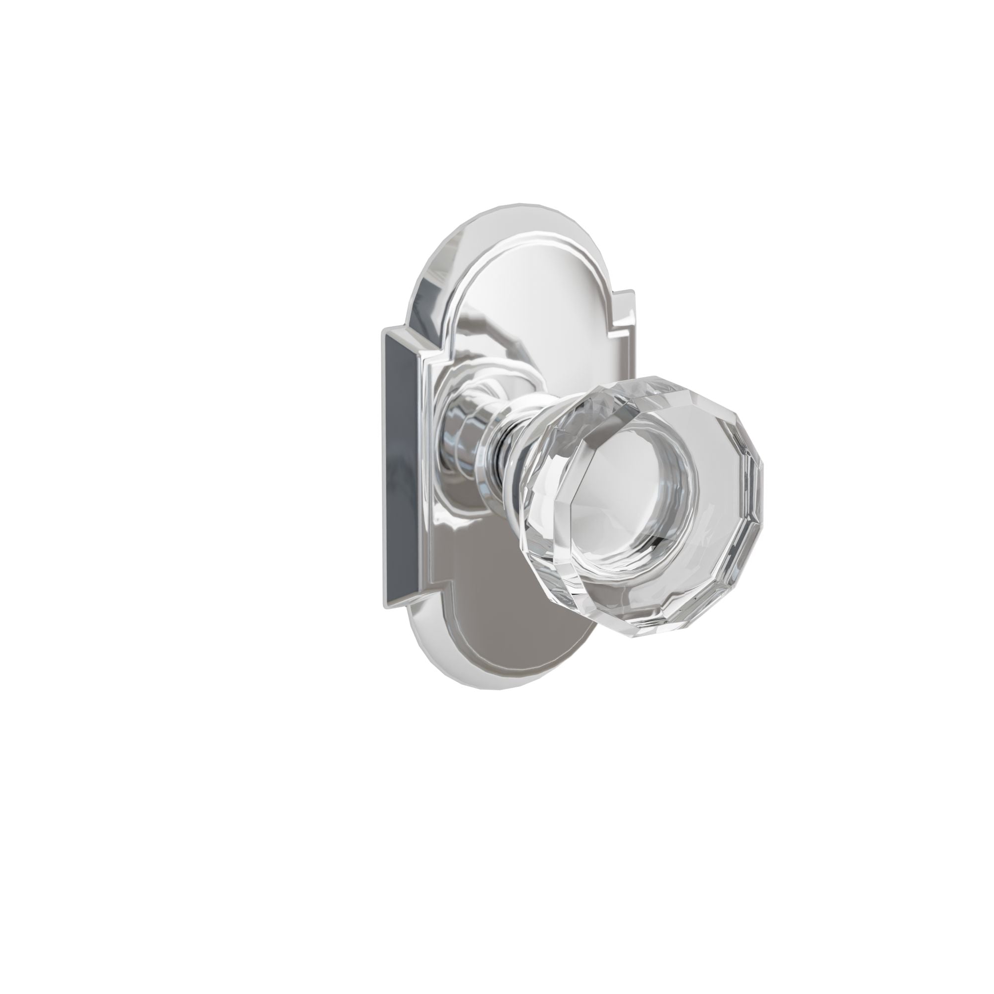 Emtek Concealed Fastener Lowell Glass Knob Set With #8 Rosette