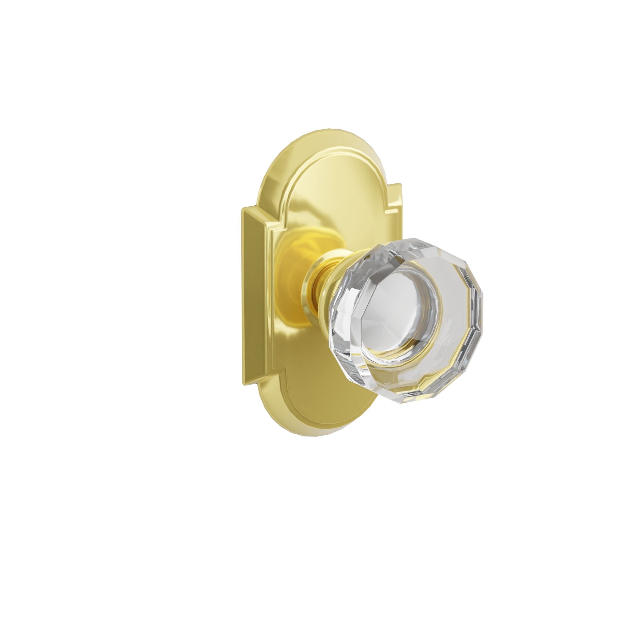 Emtek Concealed Fastener Lowell Glass Knob Set With #8 Rosette