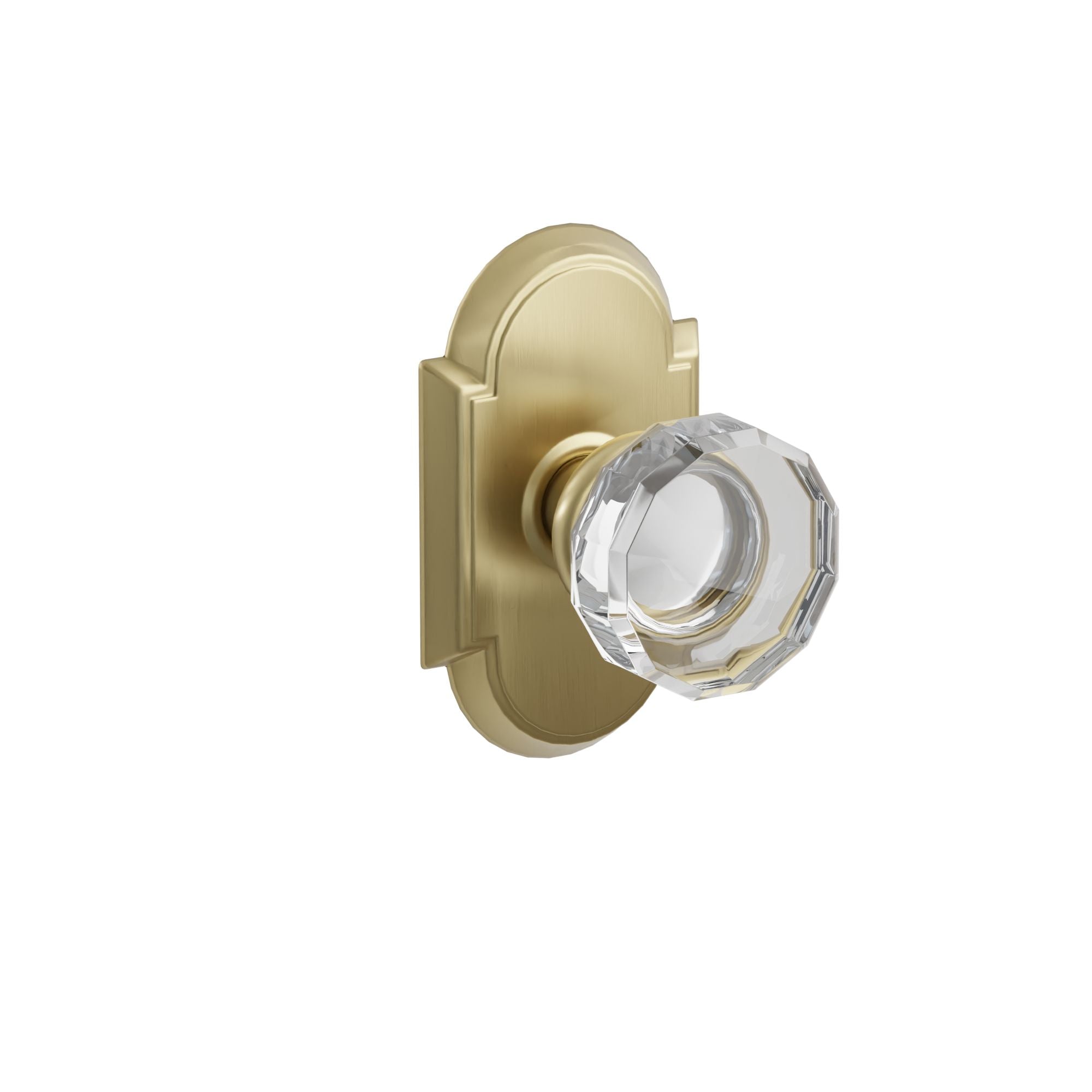 Emtek Concealed Fastener Lowell Glass Knob Set With #8 Rosette