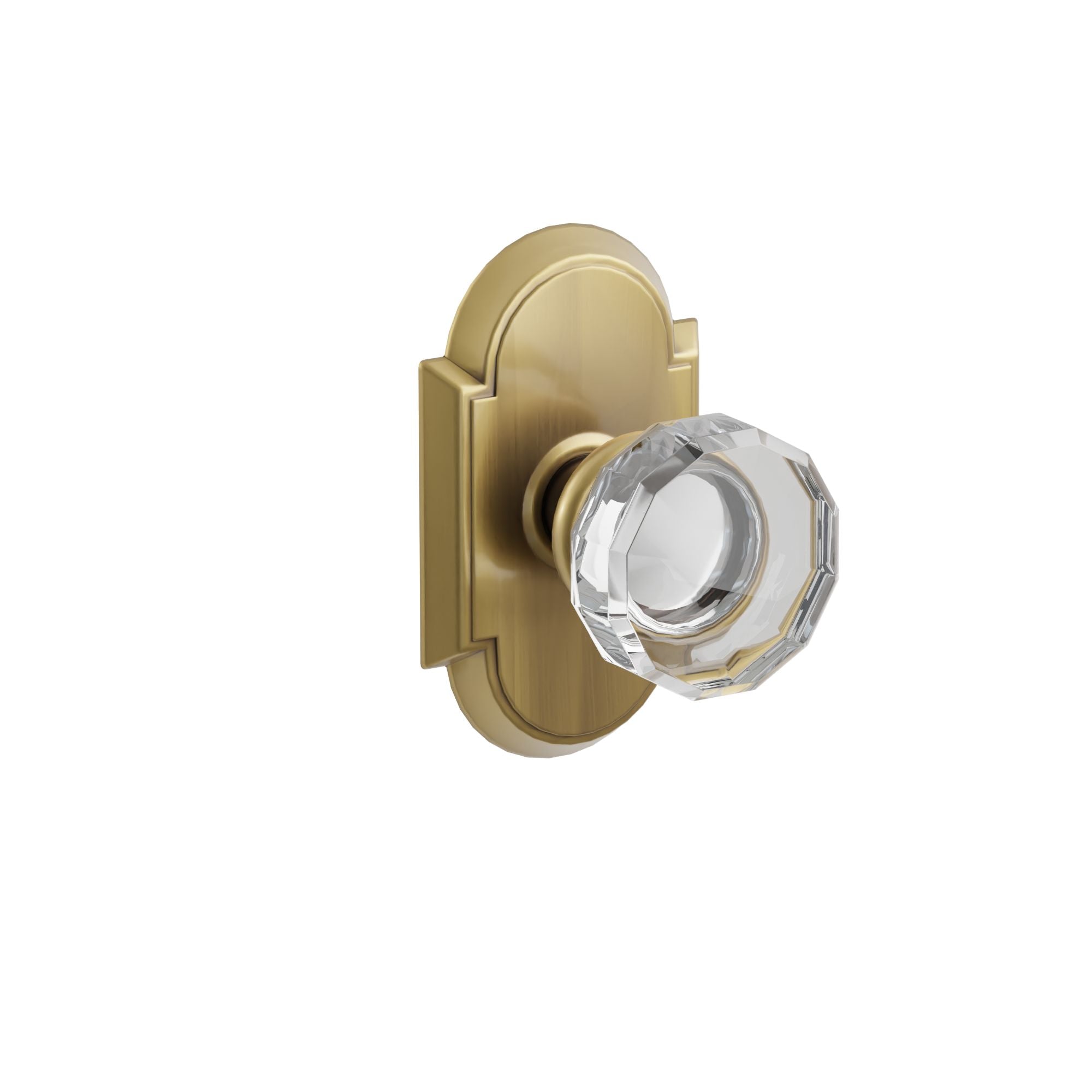 Emtek Concealed Fastener Lowell Glass Knob Set With #8 Rosette