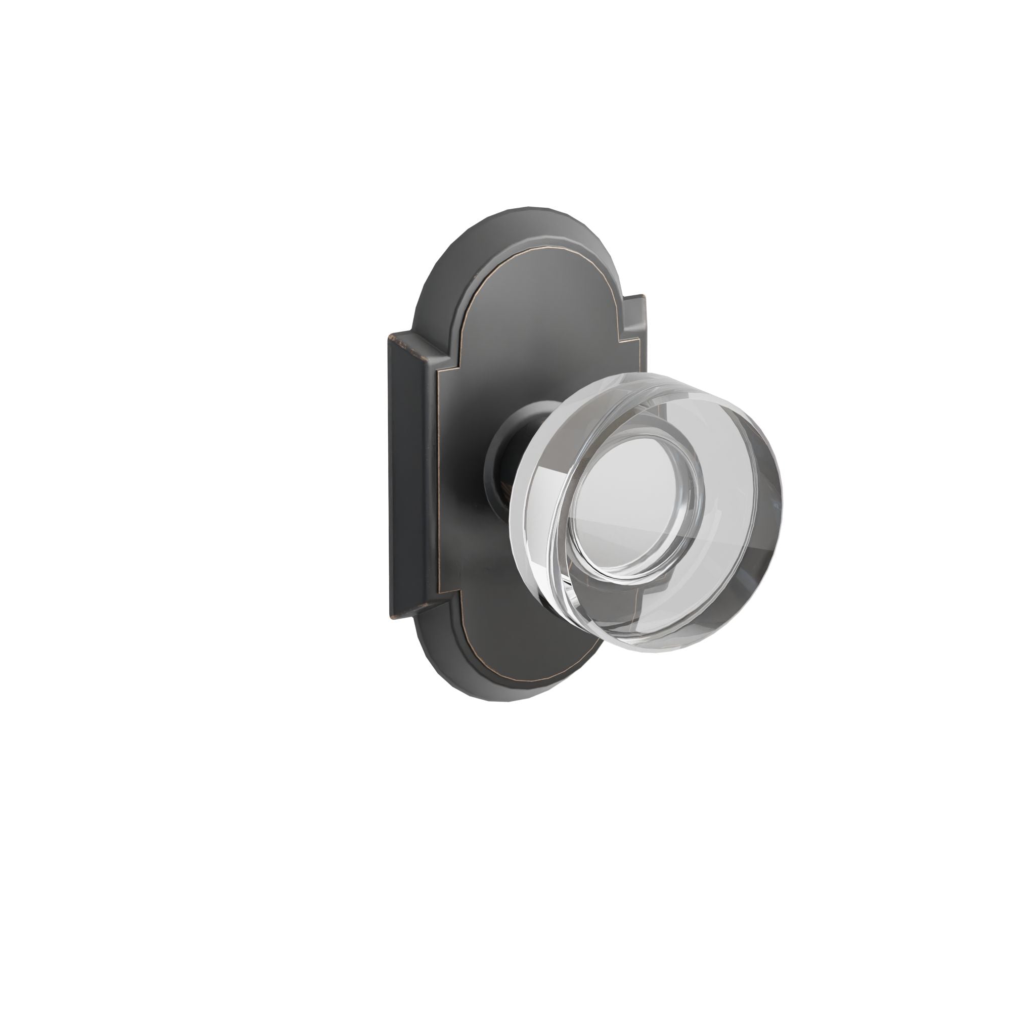 Emtek Modern Disc Glass Knob Set with #8 Rosette