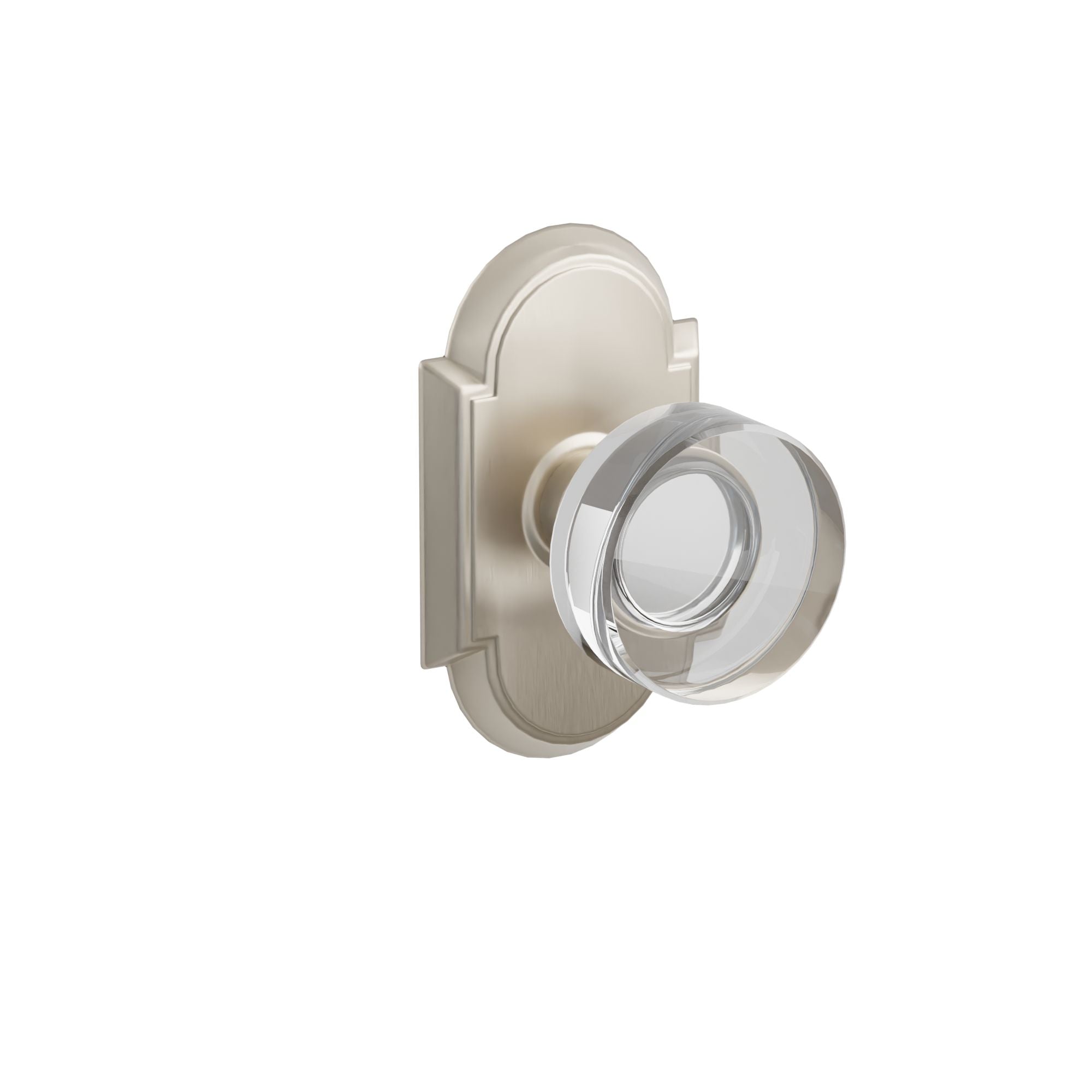 Emtek Modern Disc Glass Knob Set with #8 Rosette