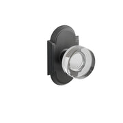 Emtek Concealed Fastener Modern Disc Glass Knob Set With #8 Rosette