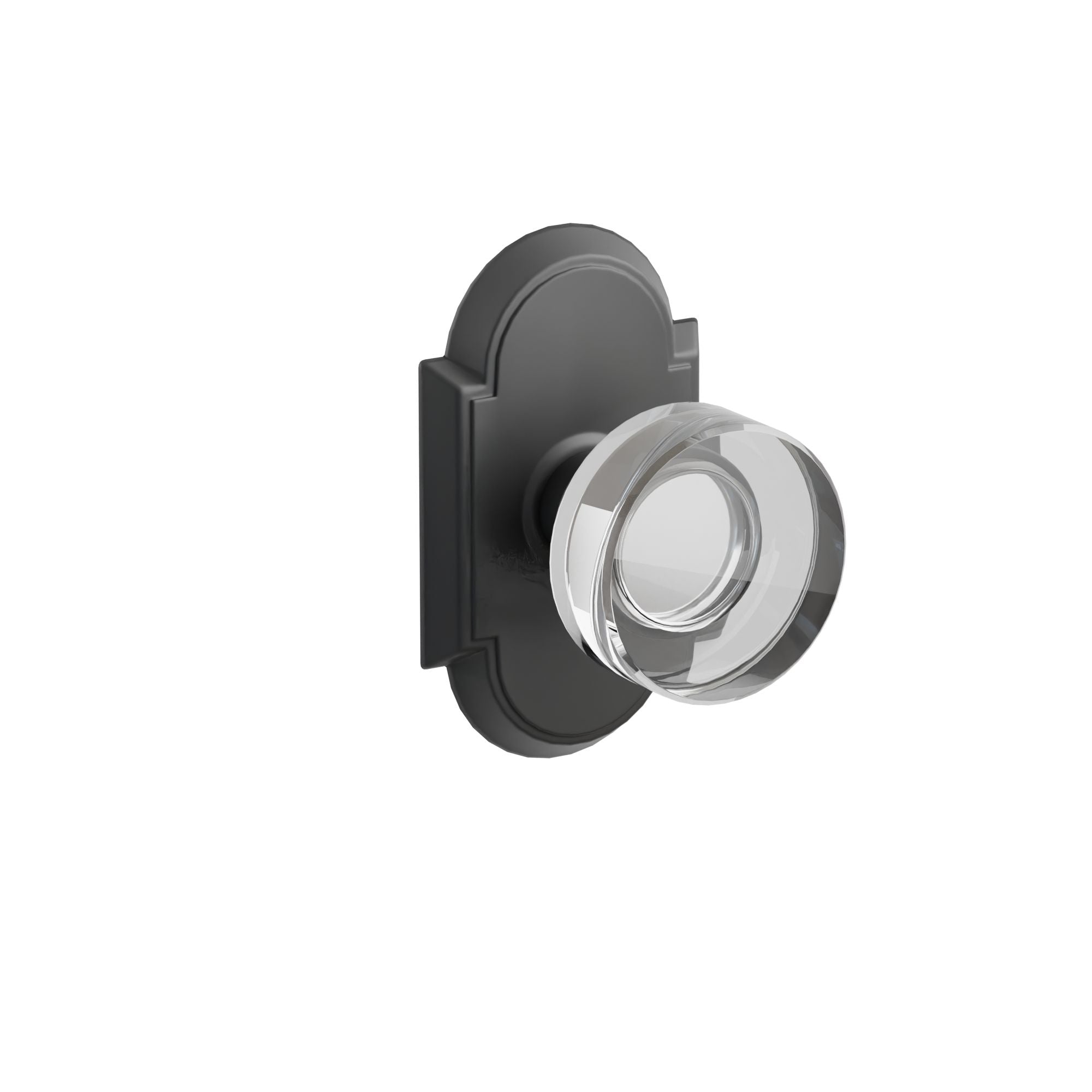 Emtek Concealed Fastener Modern Disc Glass Knob Set With #8 Rosette