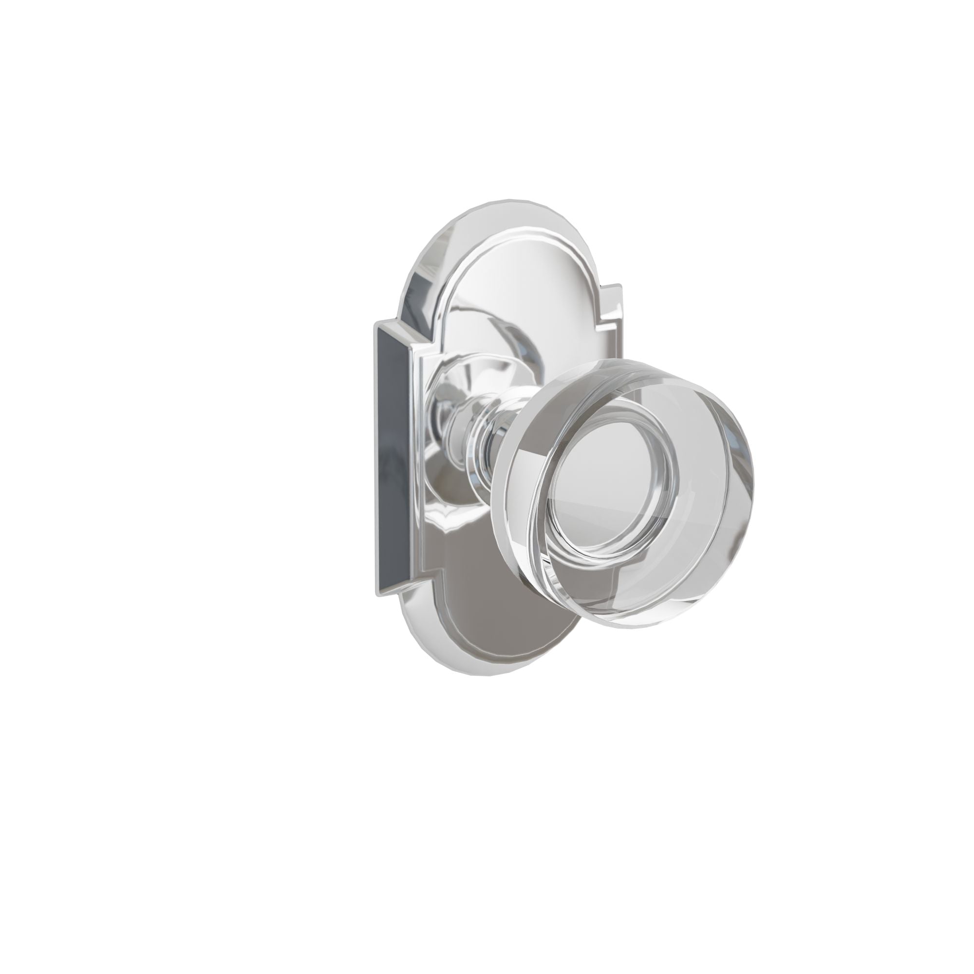 Emtek Concealed Fastener Modern Disc Glass Knob Set With #8 Rosette