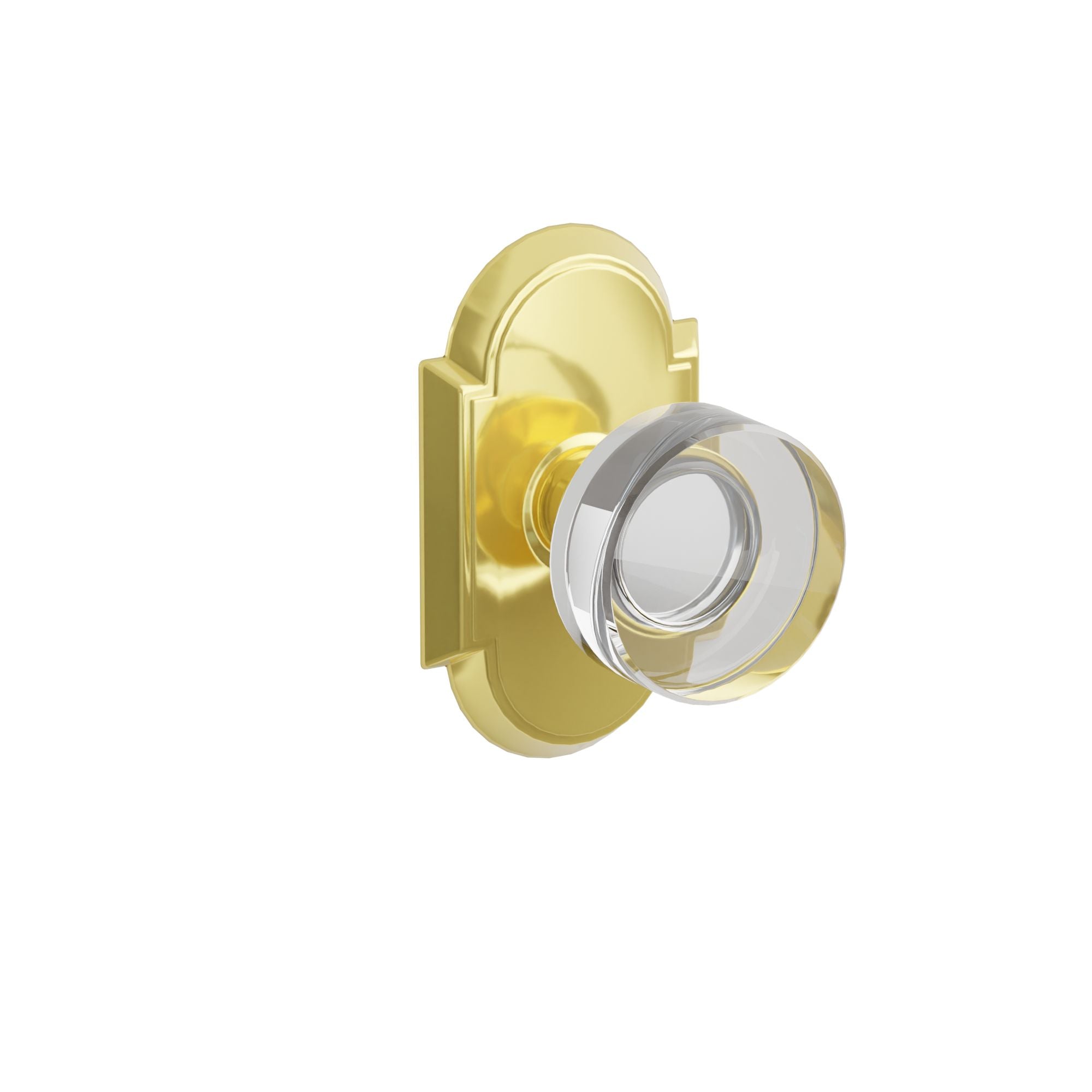 Emtek Concealed Fastener Modern Disc Glass Knob Set With #8 Rosette