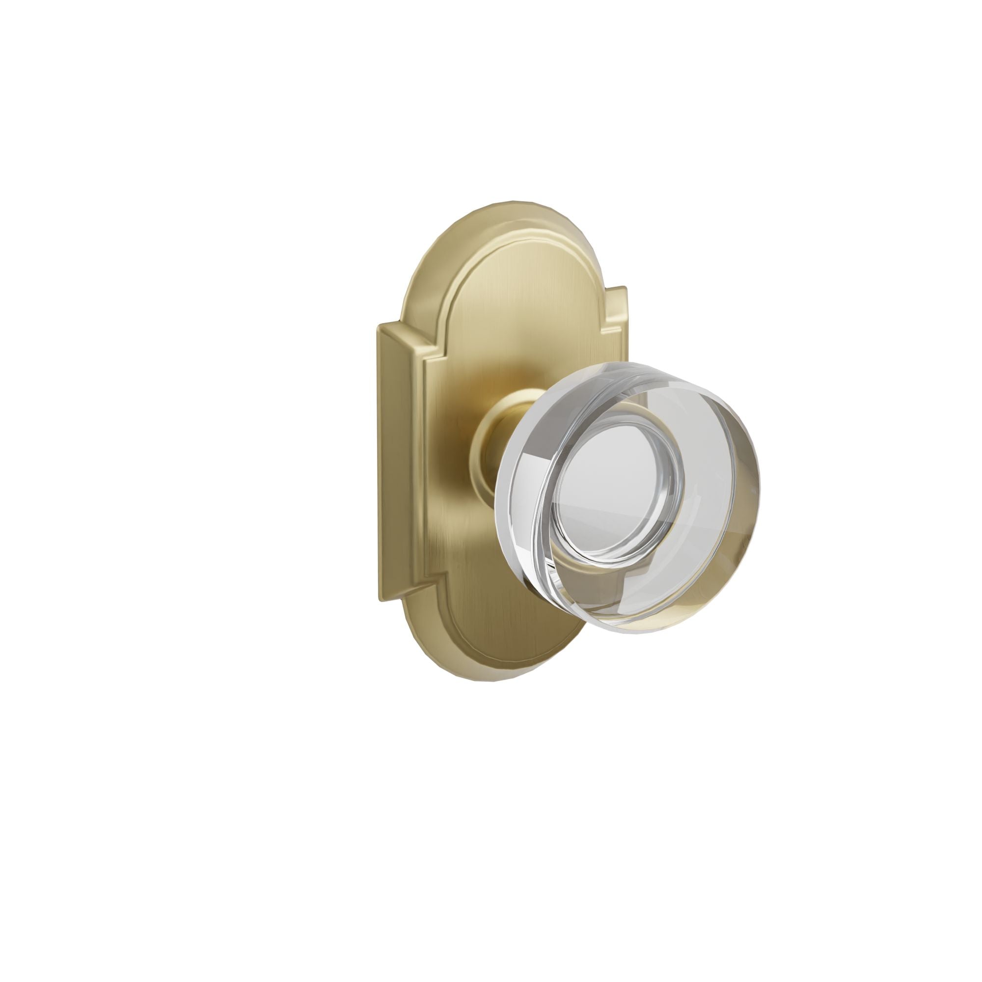 Emtek Modern Disc Glass Knob Set with #8 Rosette