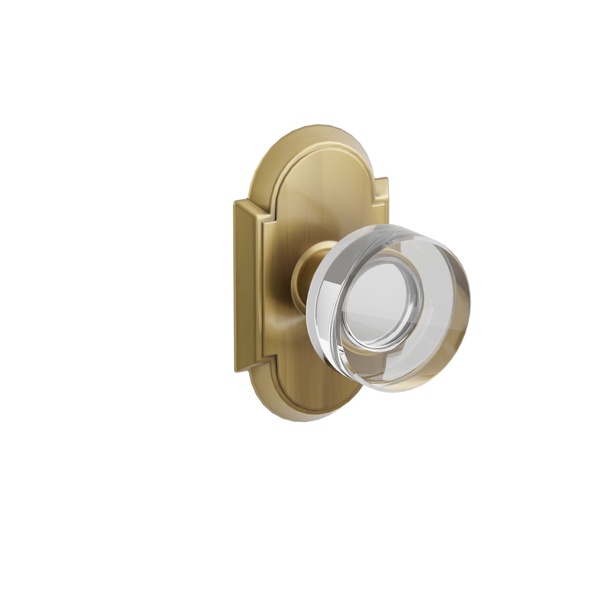 Emtek Concealed Fastener Modern Disc Glass Knob Set With #8 Rosette