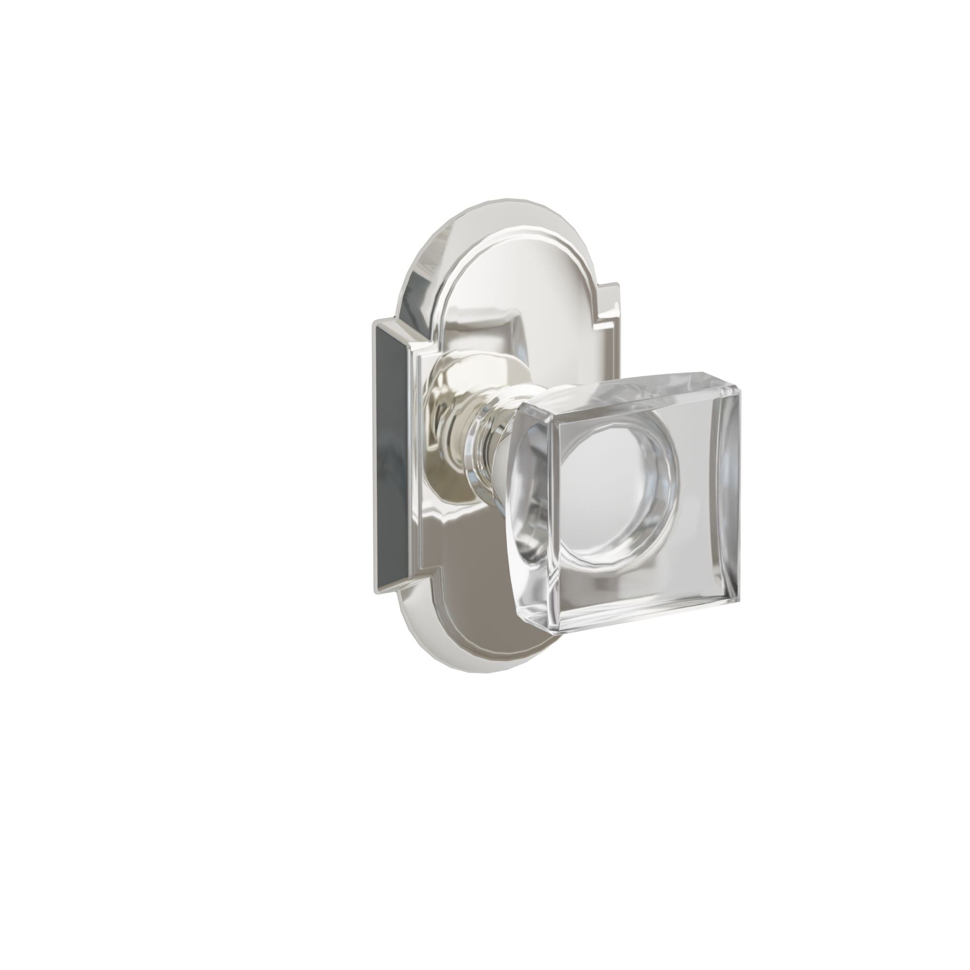 Emtek Concealed Fastener Modern Square Glass Knob Set With #8 Rosette