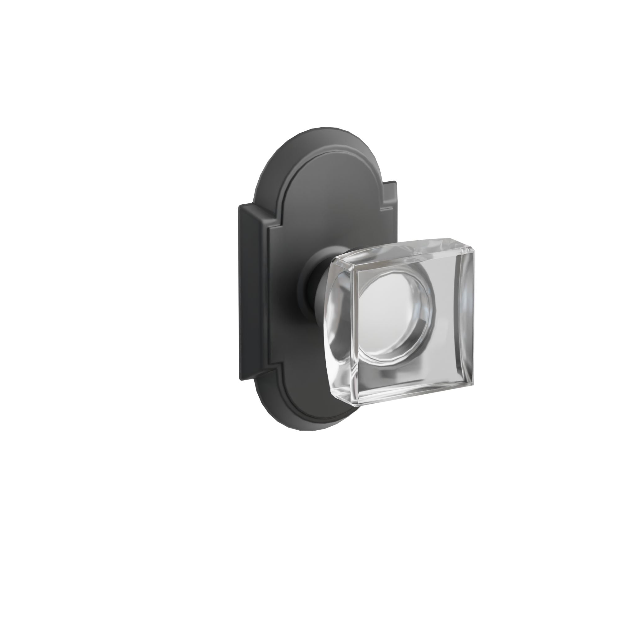 Emtek Modern Square Glass Knob Set with #8 Rosette