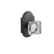 Emtek Concealed Fastener Modern Square Glass Knob Set With #8 Rosette