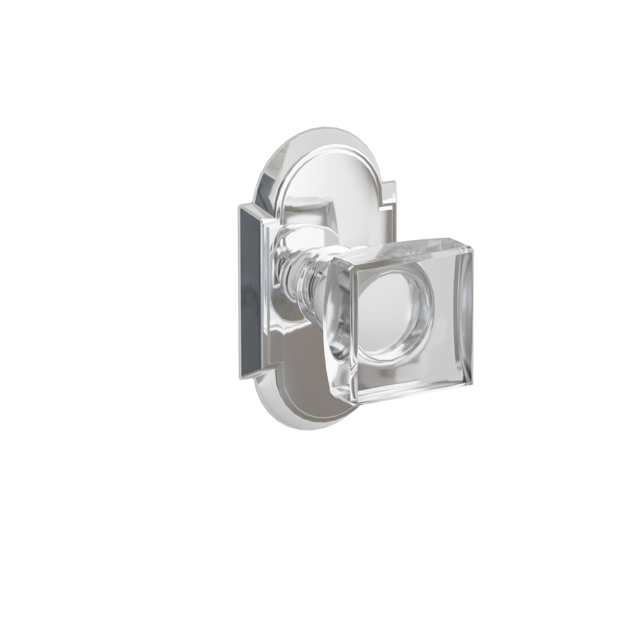 Emtek Modern Square Glass Knob Set with #8 Rosette