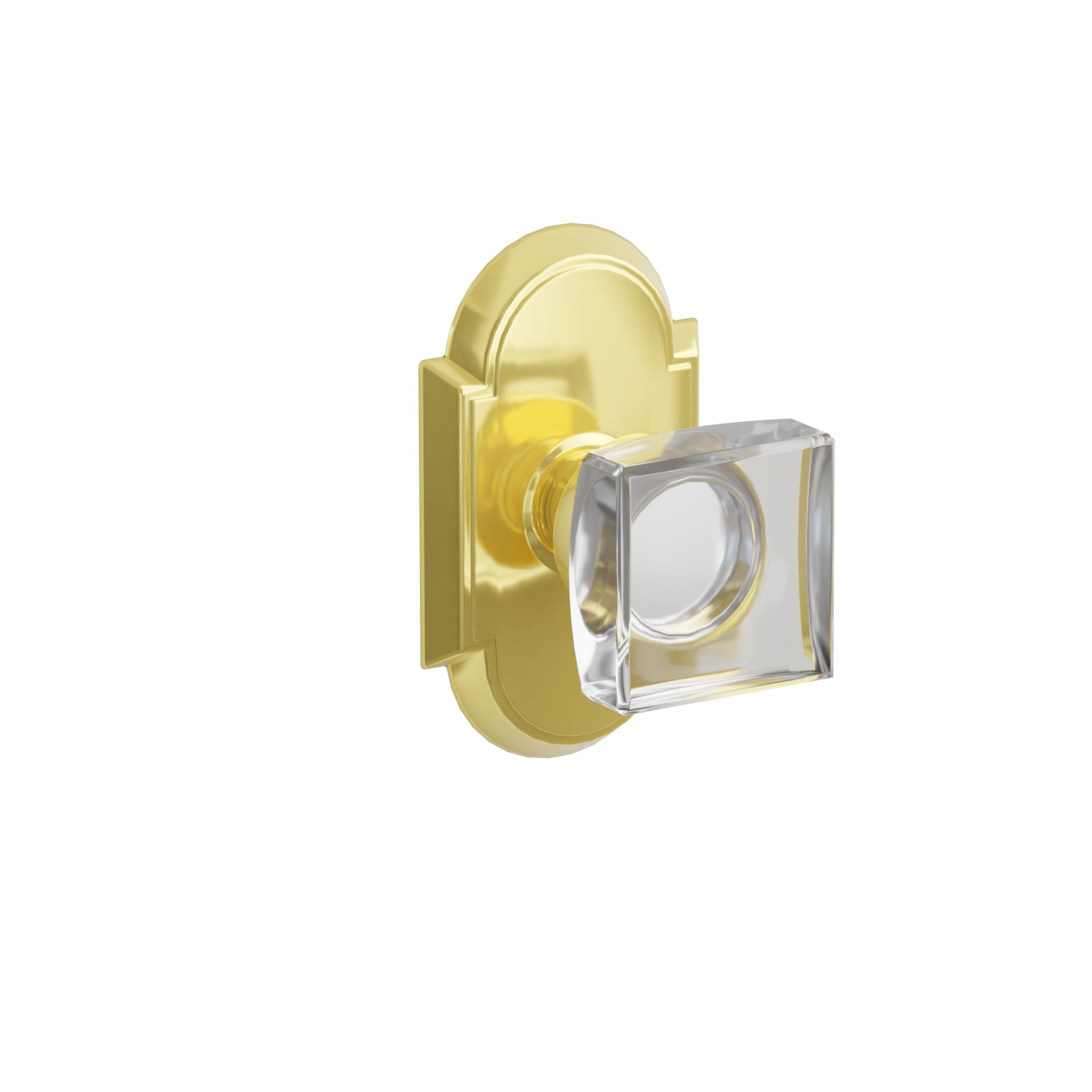 Emtek Concealed Fastener Modern Square Glass Knob Set With #8 Rosette