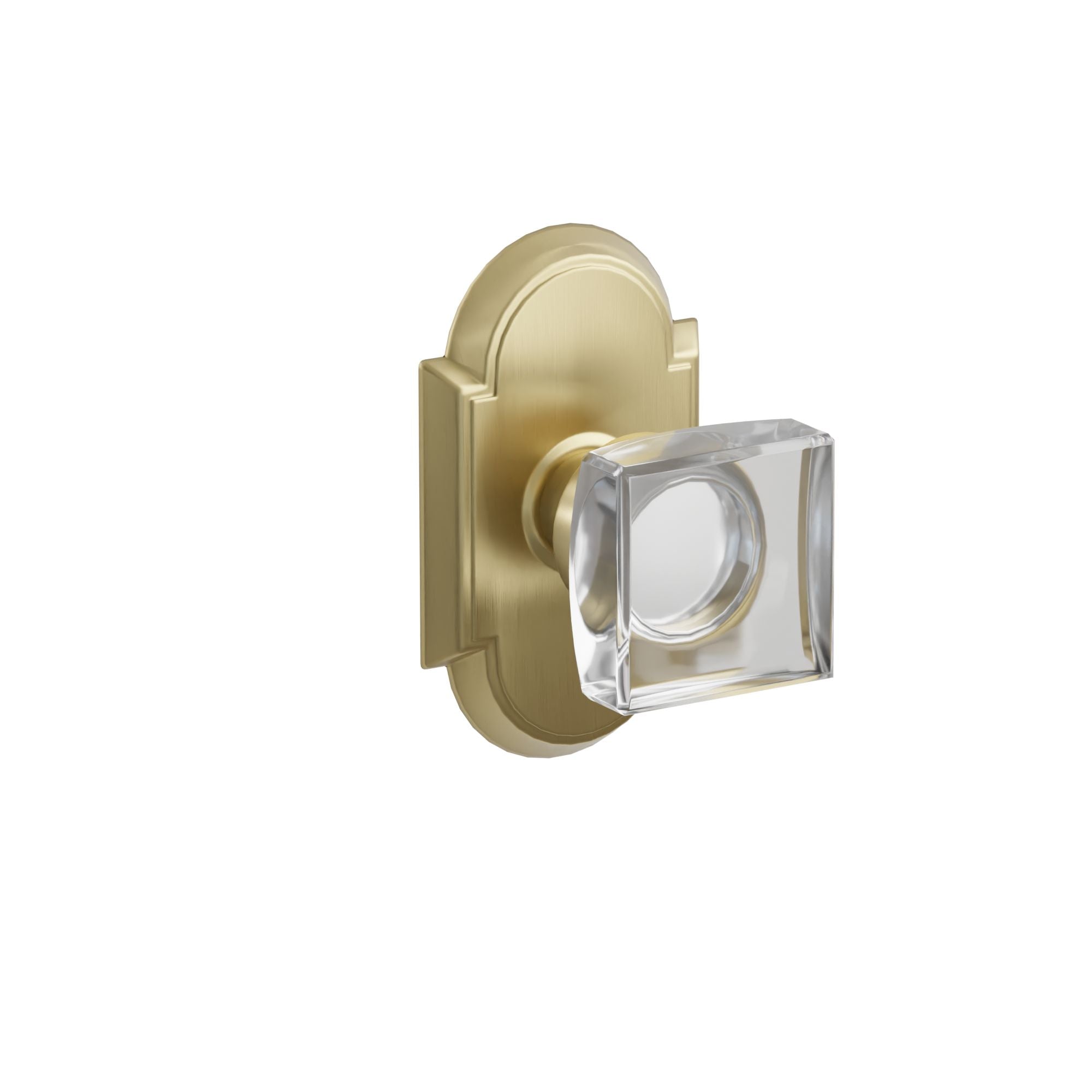 Emtek Concealed Fastener Modern Square Glass Knob Set With #8 Rosette