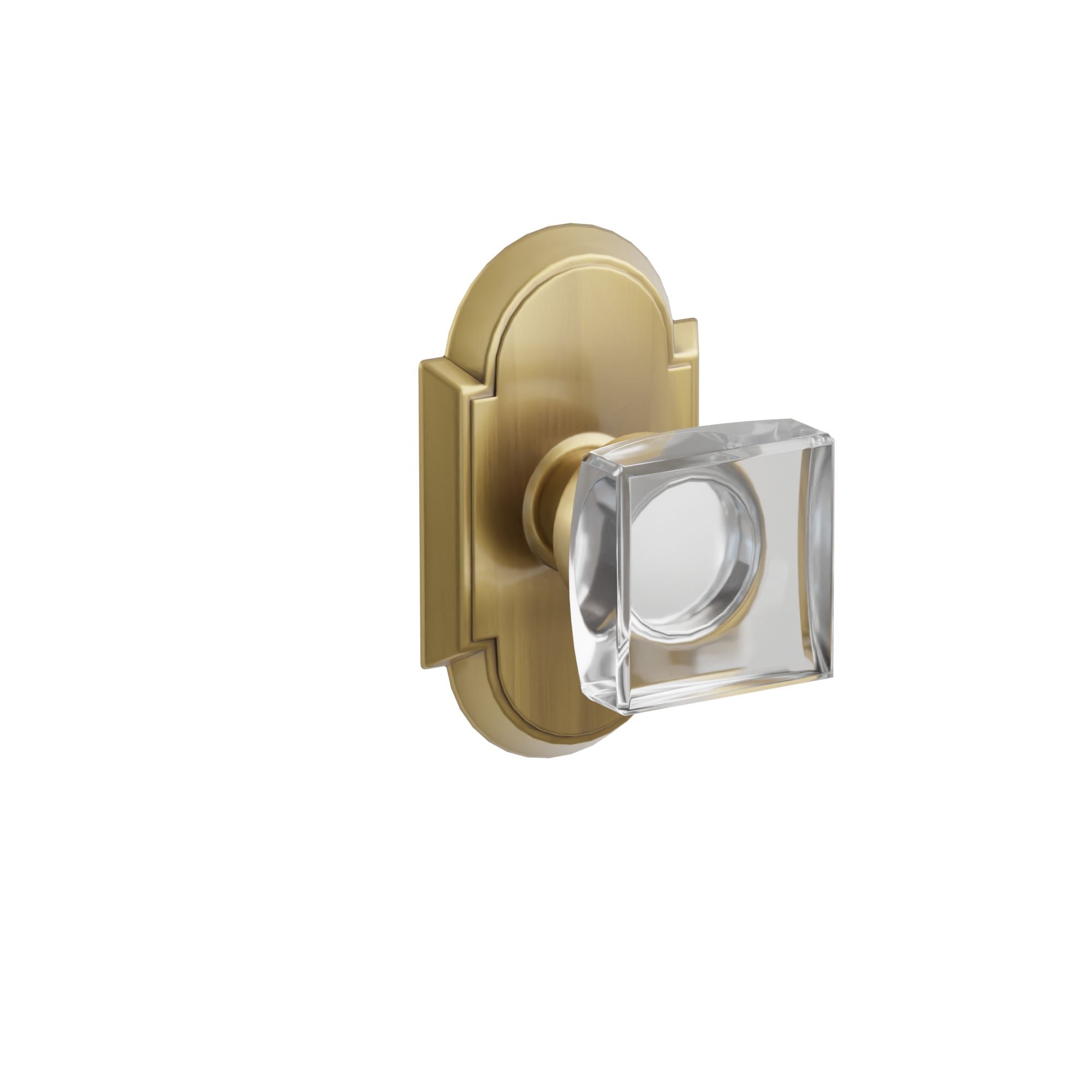 Emtek Concealed Fastener Modern Square Glass Knob Set With #8 Rosette