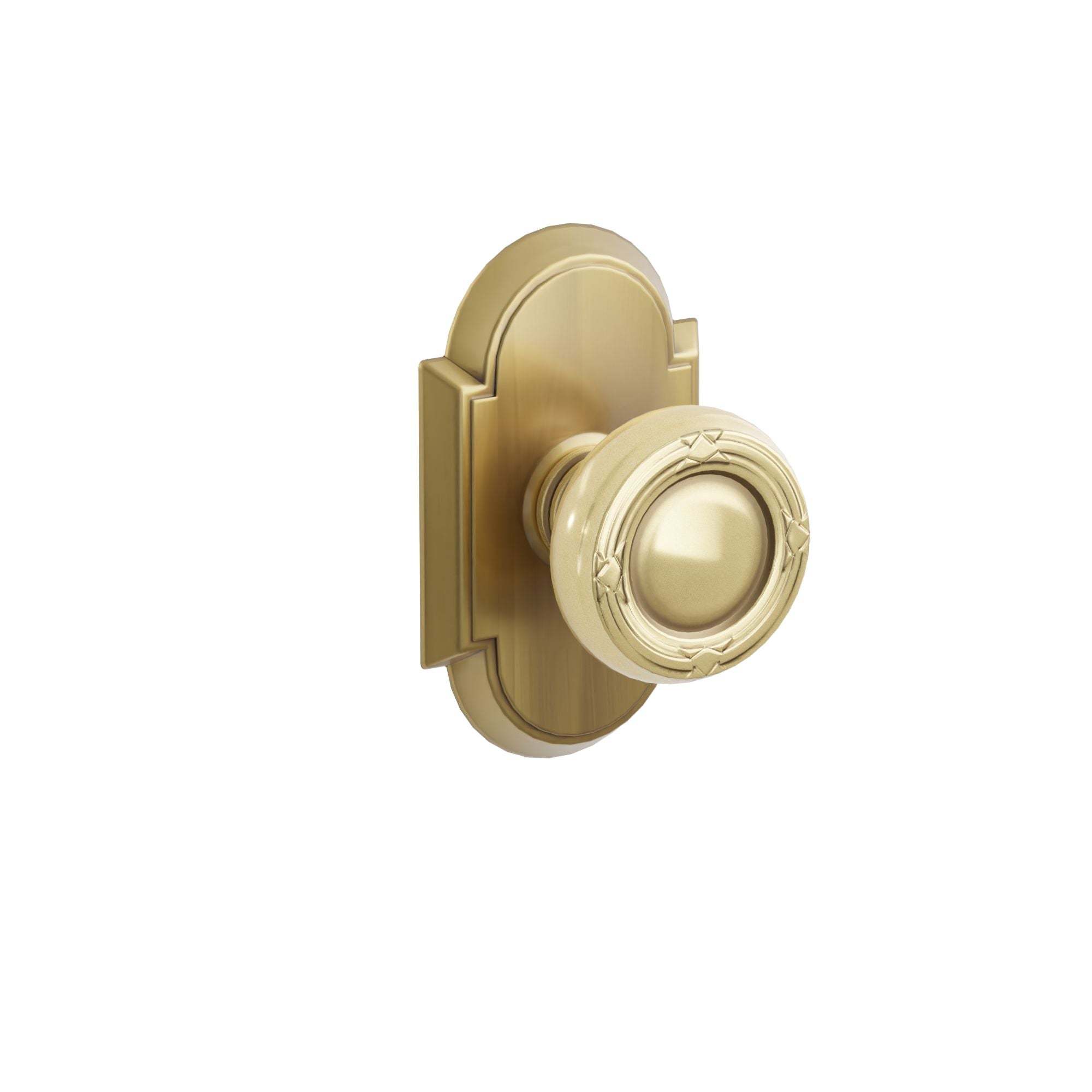 Emtek Concealed Fastener Ribbon & Reed Knob Set With #8 Rosette