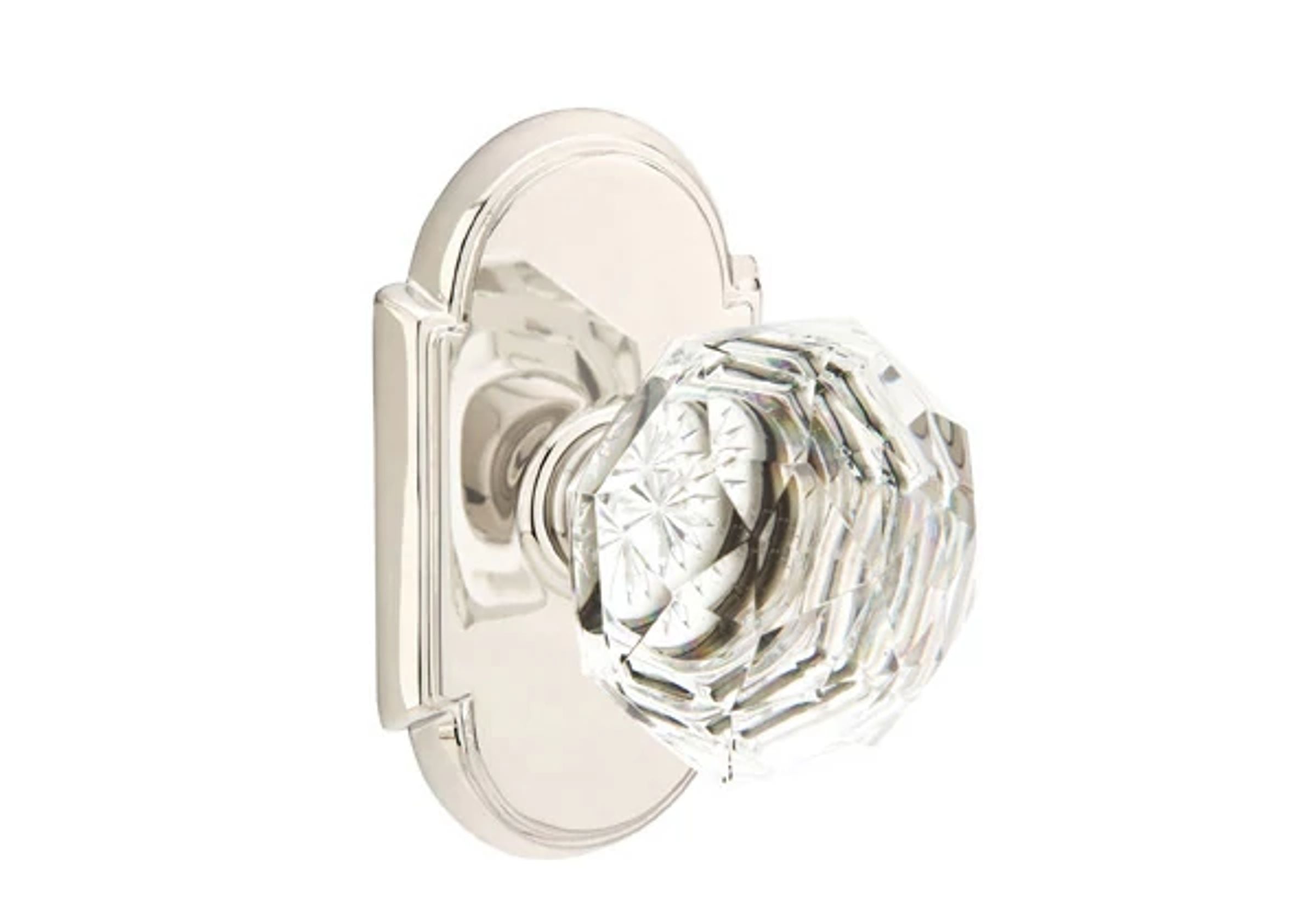 Emtek Concealed Fastener Diamond Glass Knob Set with #8 Rosette