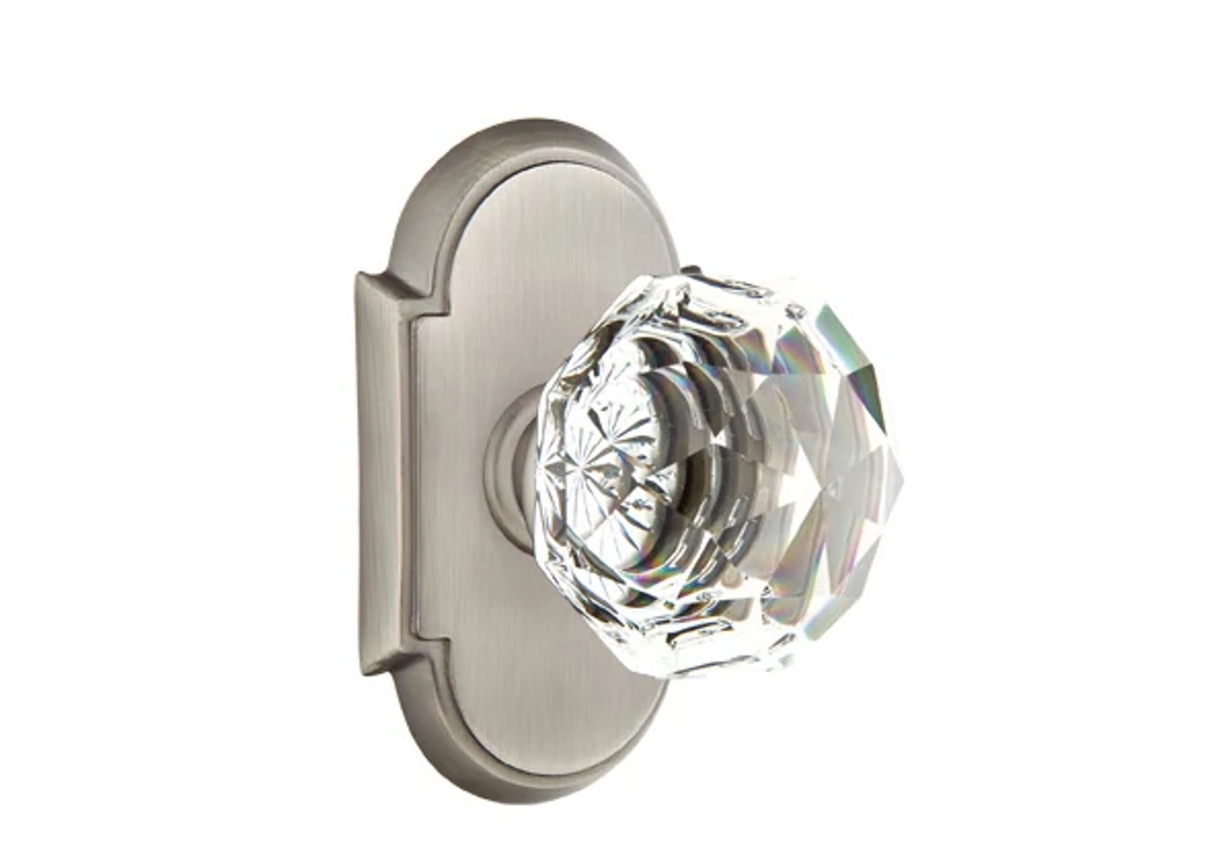 Emtek Concealed Fastener Diamond Glass Knob Set with #8 Rosette